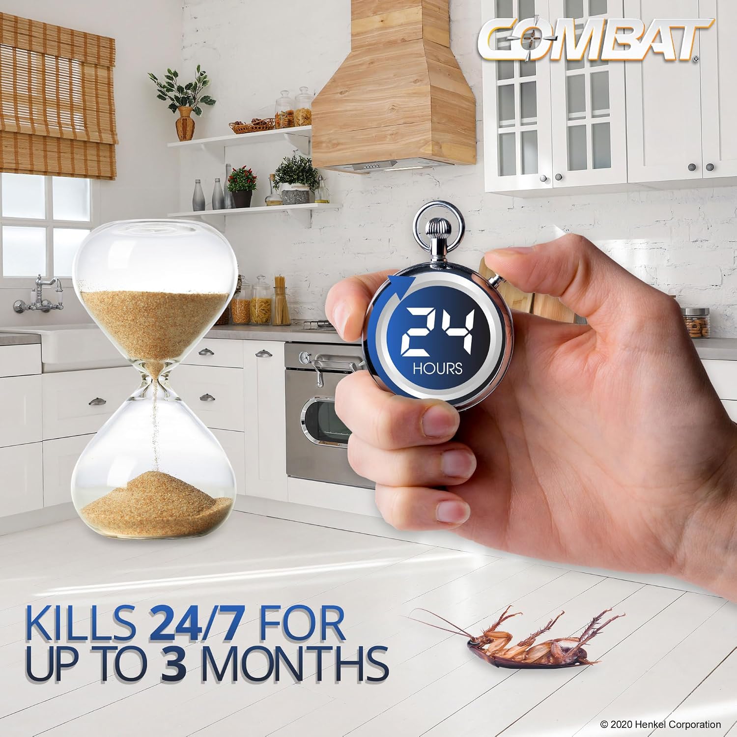 Combat Max Roach Killing Gel, Indoor and Outdoor Use, 1 Syringe, 2.1 Oz| Begins working within hours, fast control of large cockroaches, long-lasting residual action, unscented, transparent gel