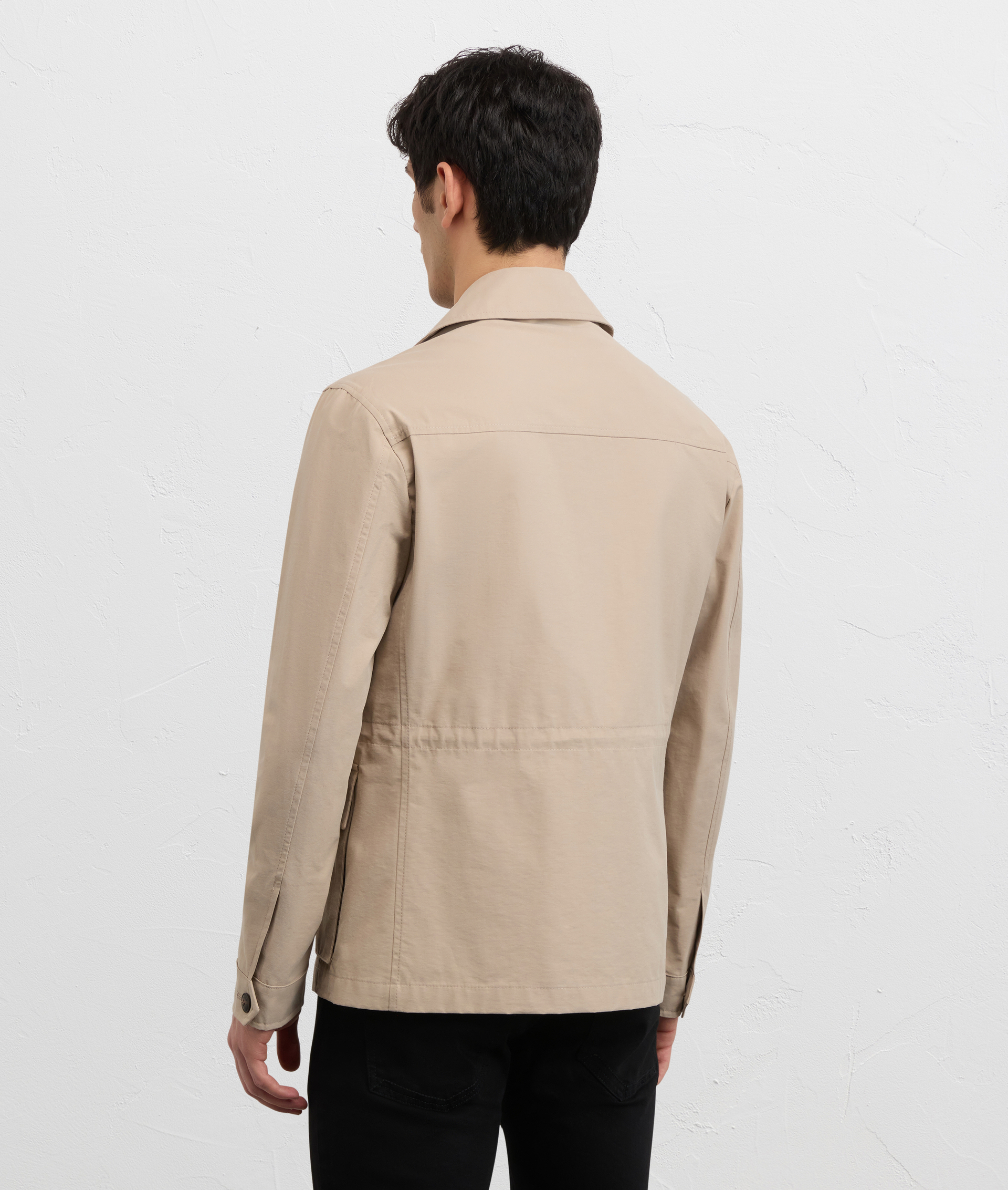 LIGHT BROWN WATER REPELLENT SAHARAN COTTON AND NYLON FIELD JACKET