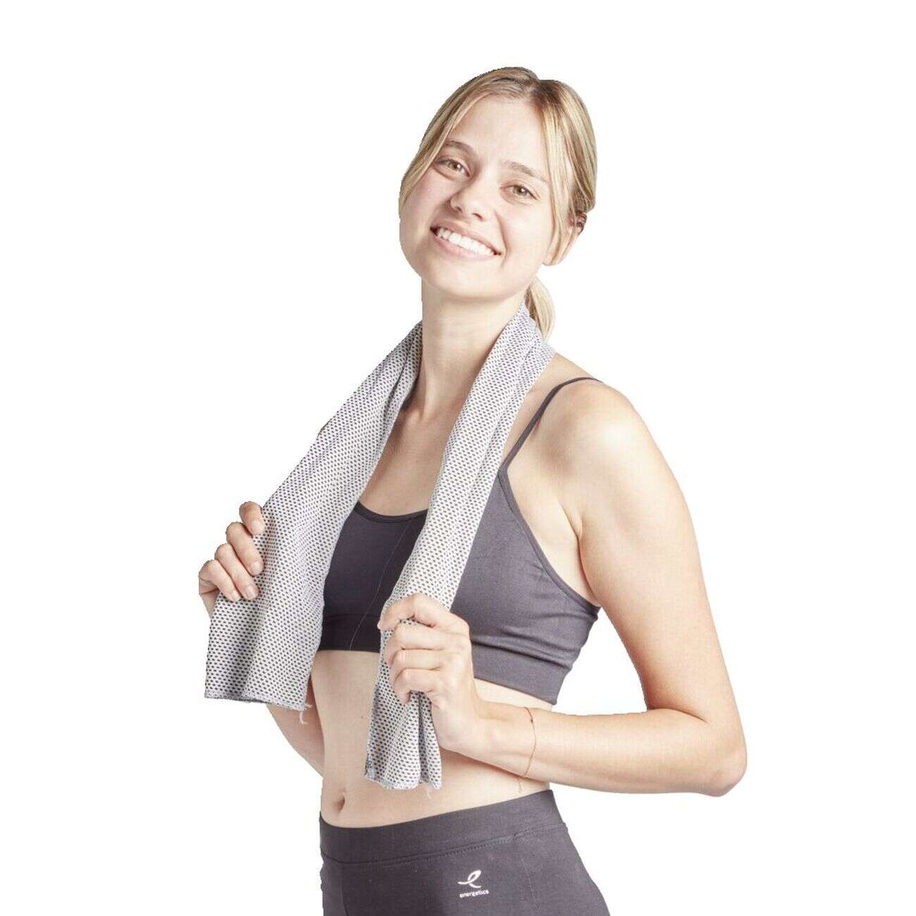 Serviette de sport grise 100x30cm polyester