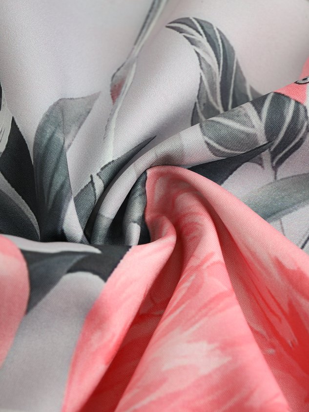 Chemise hawaïenne à manches courtes pour homme, imprimée, décontractée et respirante, motif flamant rose