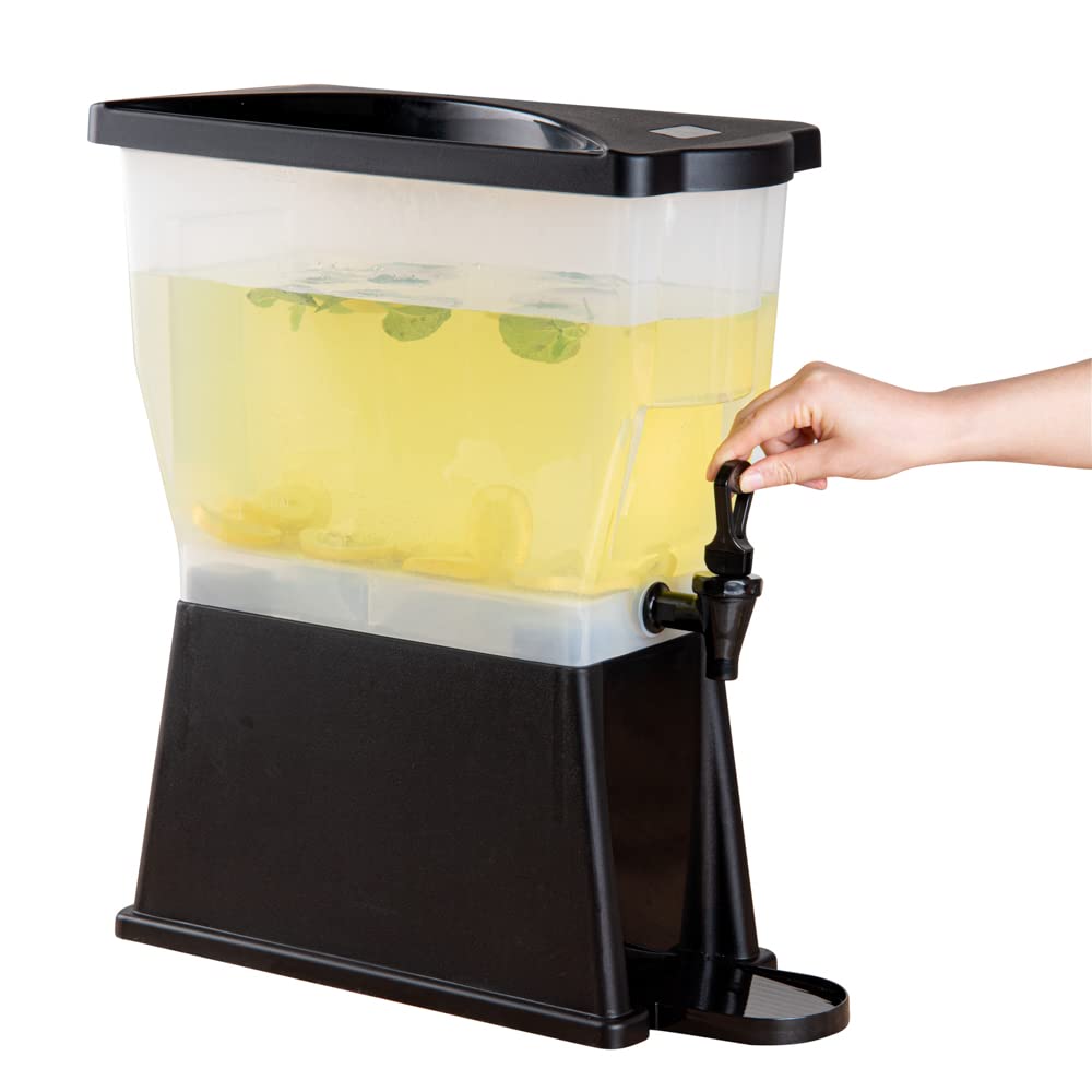 3 Gallon Drink Dispenser 1 Dishwashable Beverage Dispenser - Detachable Tank Includes Decals Black Plastic Carnival Juice Dispenser With Stand Push-Button Spigot