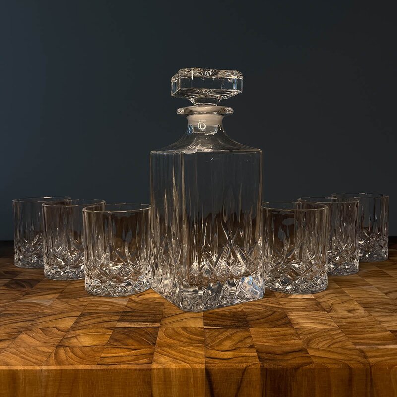 Bar whiskysett 7 deler klar