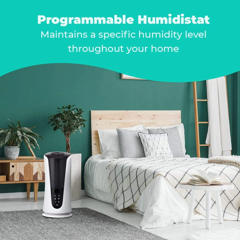 Total Comfort Deluxe Top Fill Warm Cool Ultrasonic Humidifier, Programmable Humidistat with Night Light and Aromatherapy, 521 ft sq Coverage Area Image 2
