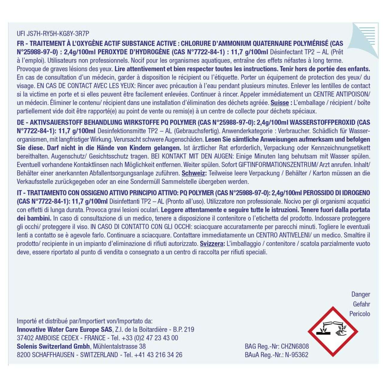 Traitement sans chlore pour spa 1L