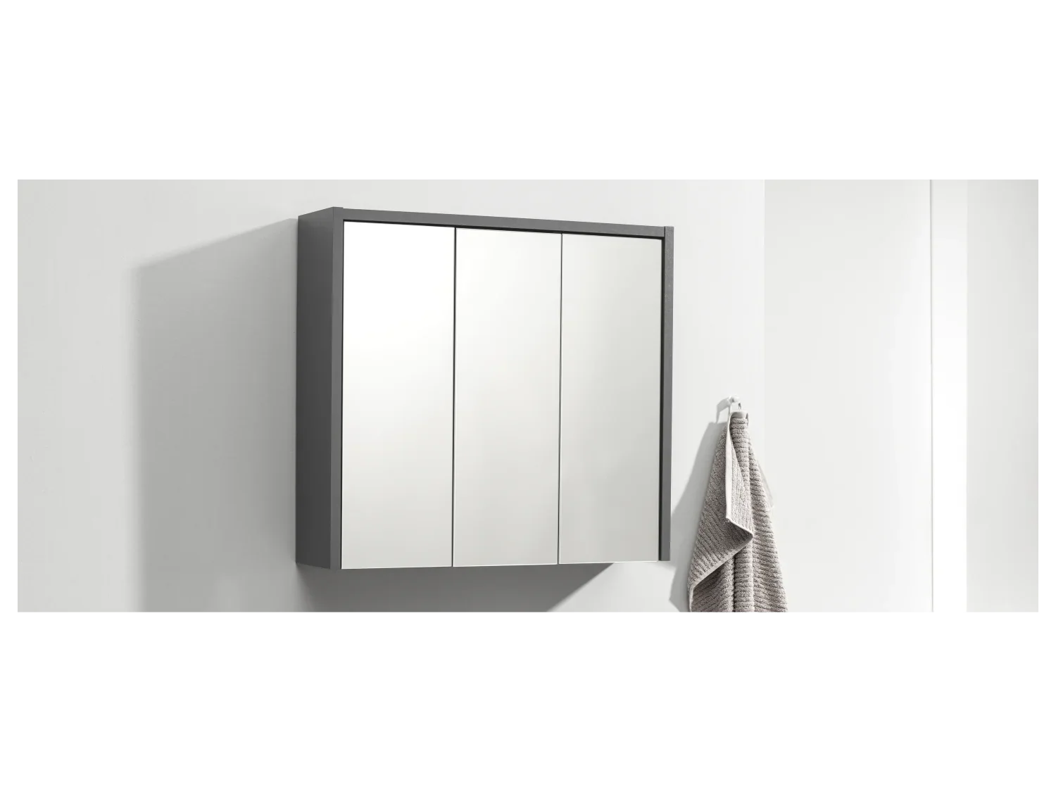 LIVARNO home Armoire de toilette OSLO, 65 x 60 x 17 cm, noir