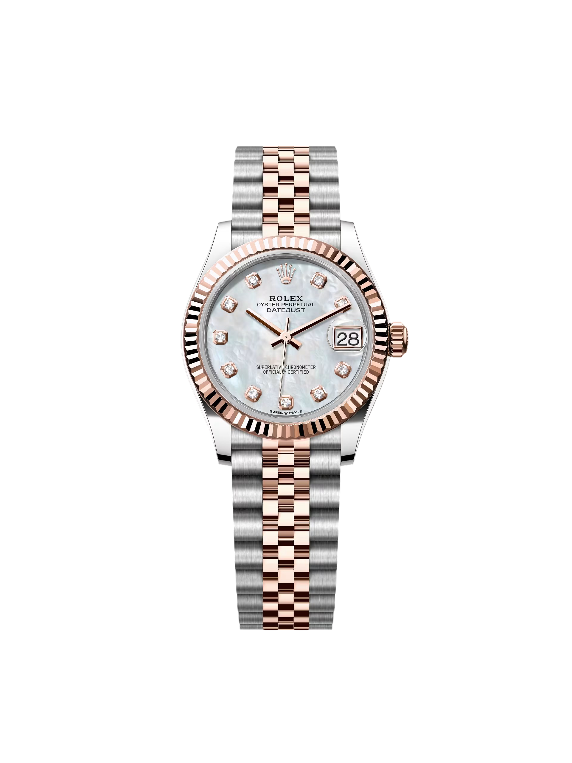 【Super Clone】RLX Datejust m278271-0025/0026 White Mother-of-Pearl 31mm Dial Oyster Bracelet Watch