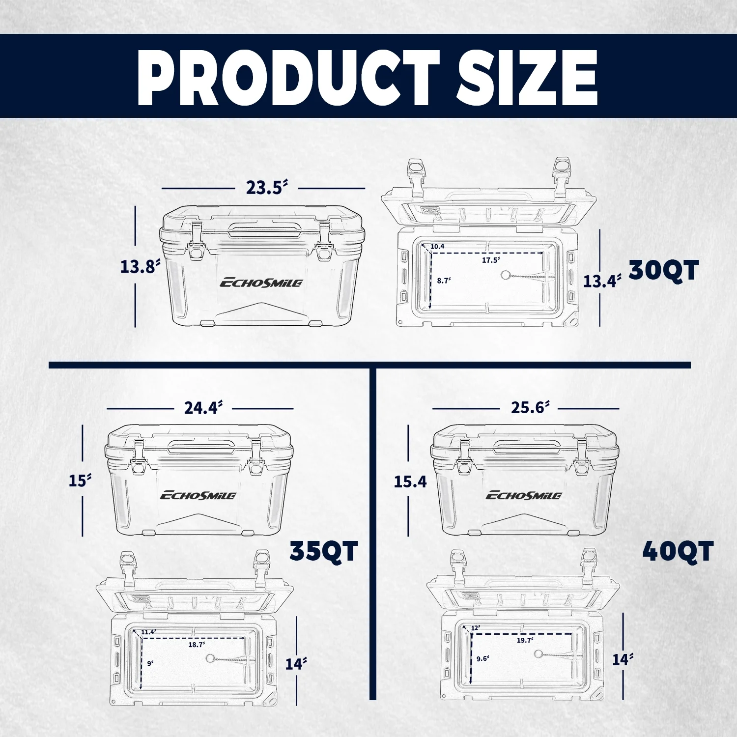 35 qt. Rotomolded Cooler in White - Image 4