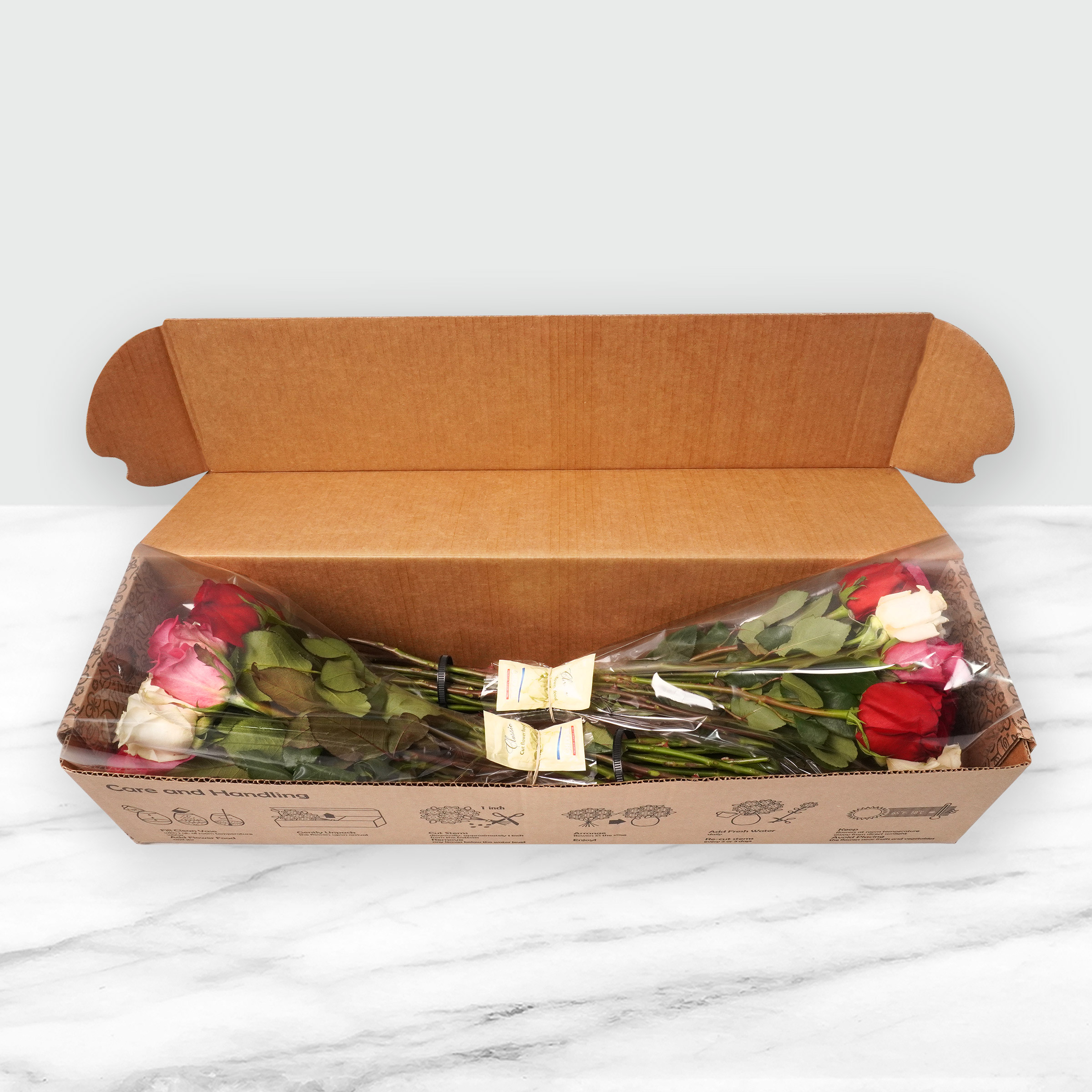 50-Stem Shades of Pink Quad Roses