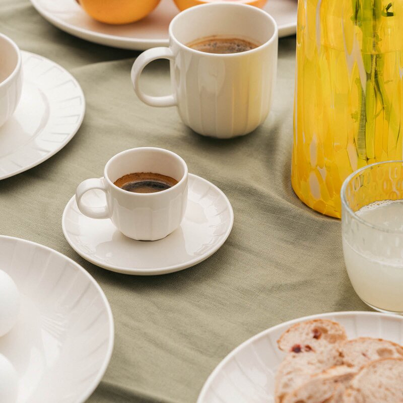 Senja espressokopp med fat 9 cl hvit