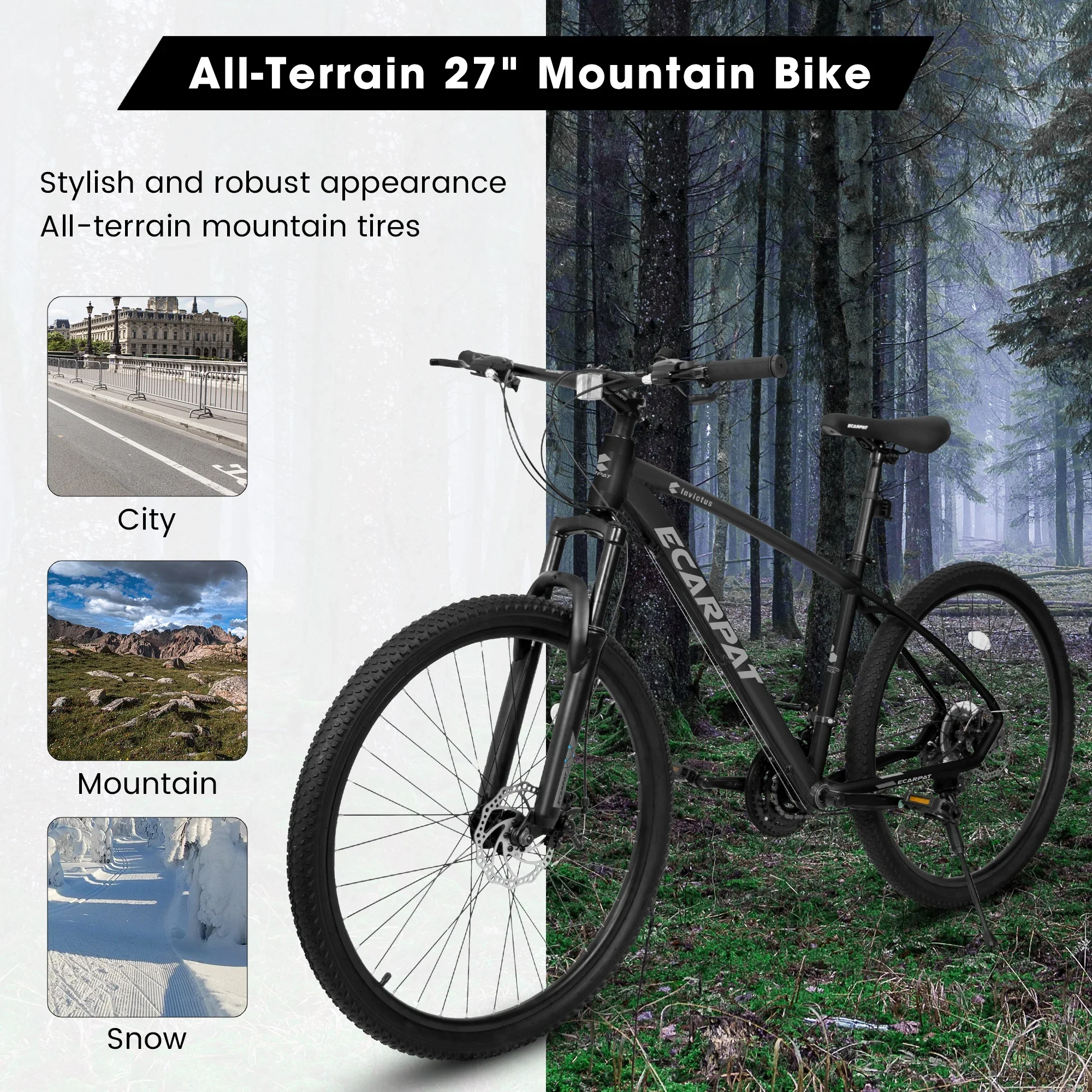 Ambifirner Lightweight 27.5er Mountain Bike – 21-Speed Shimano Drivetrain, 2.125” Tires & 85% Pre-Assembled Design for Riders 5’5”–5’10” (Anti-Slip Traction)
