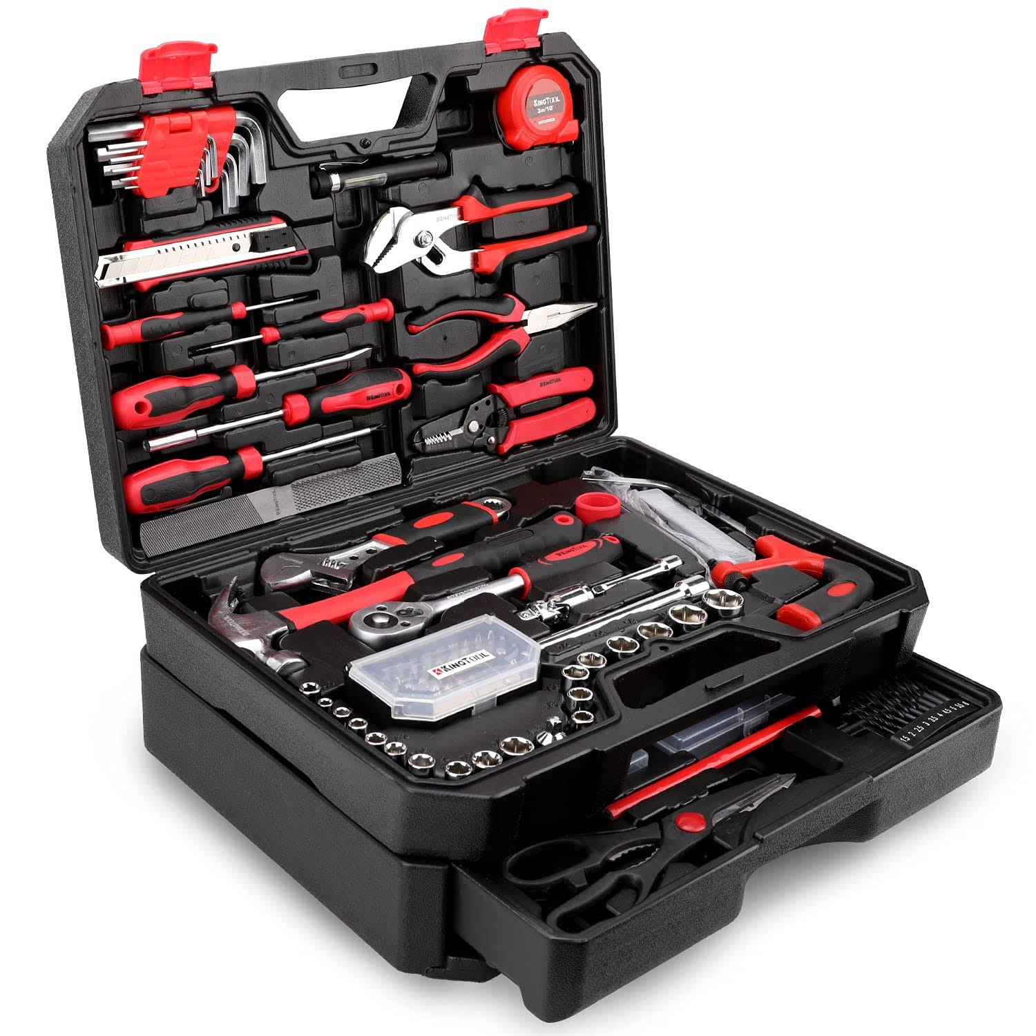 KingTool 325 Piece Home Repair Tool Kit, General Home/Auto Repair Tool Set, Toolbox Storage Case with Drawer, General Household Tool Kit - Perfect