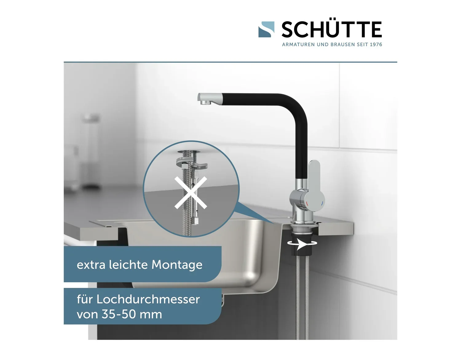 Schtte Mitigeur robinet de cuisine RIO, avec bec rtractable