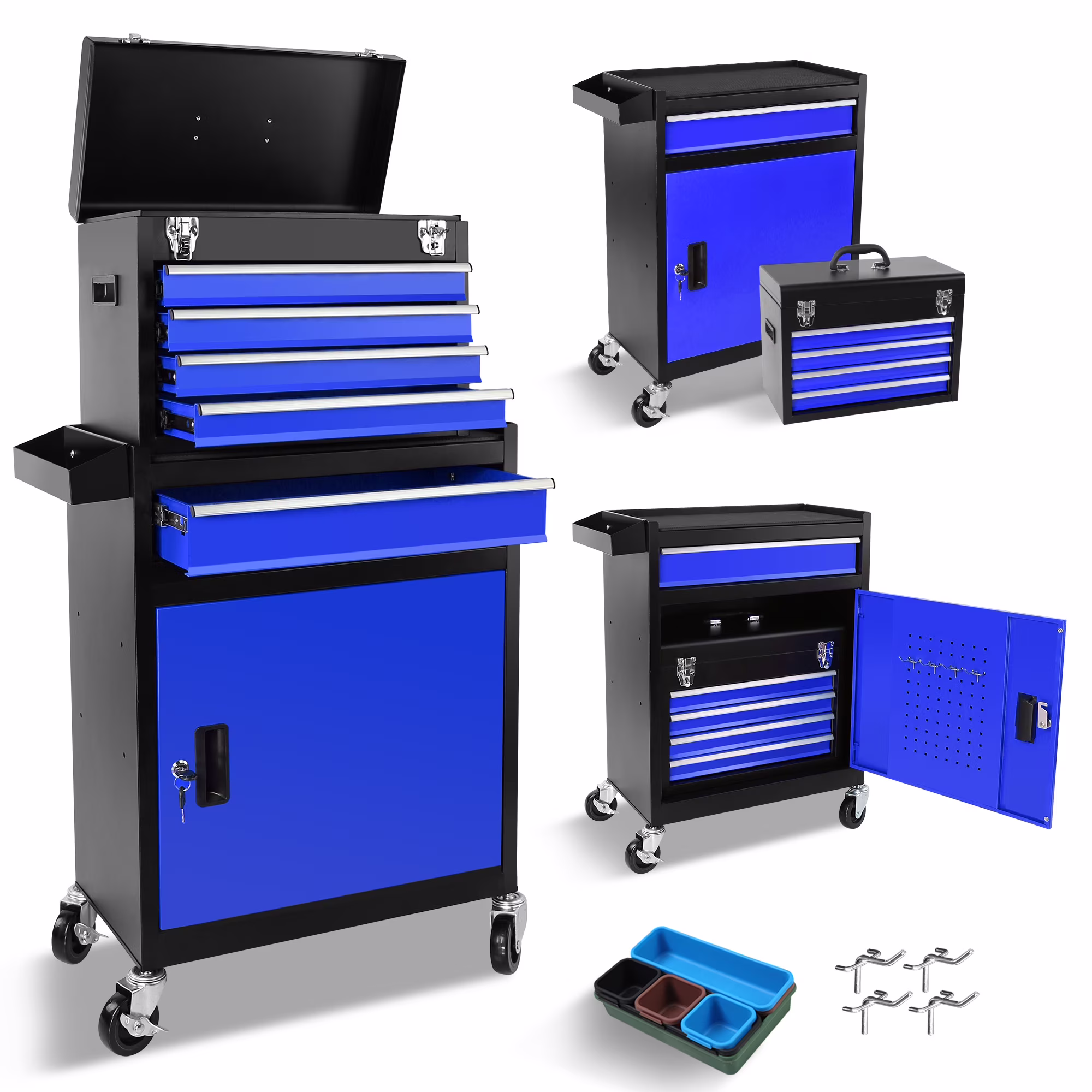 5-Drawer Rolling Tool Chest, High Capacity Tool Storage Cabinet W/Lockable Wheels