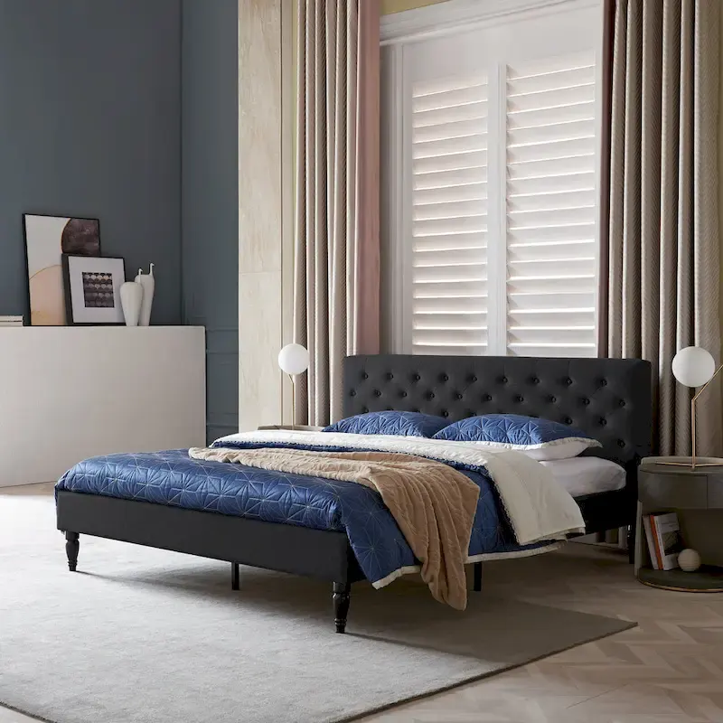 Christopher Knight Home Atterbury King Size Upholstered Bed Platform