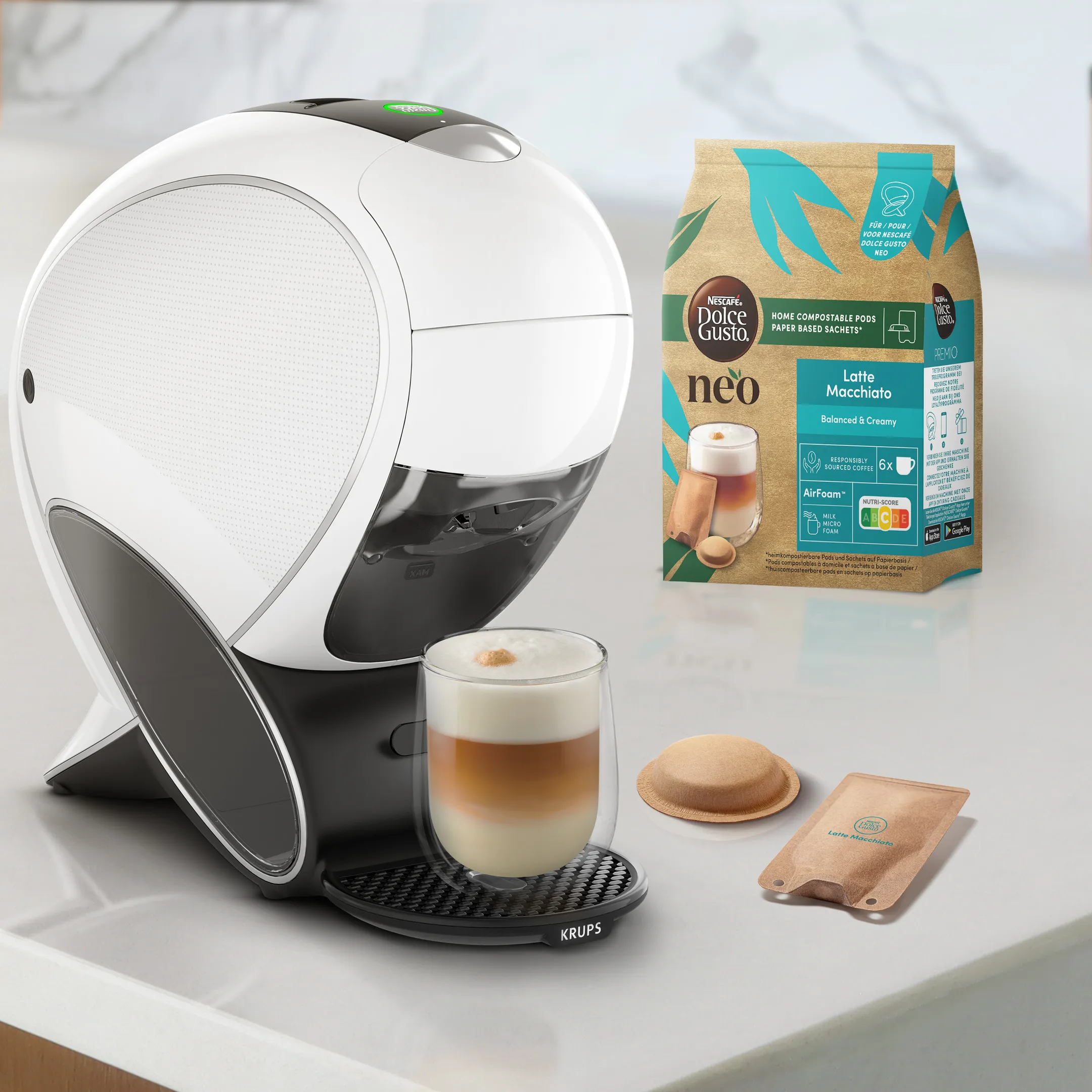 Krups Koffiemachine NESCAFÉ Dolce Gusto NEO LATTE wit KP850110