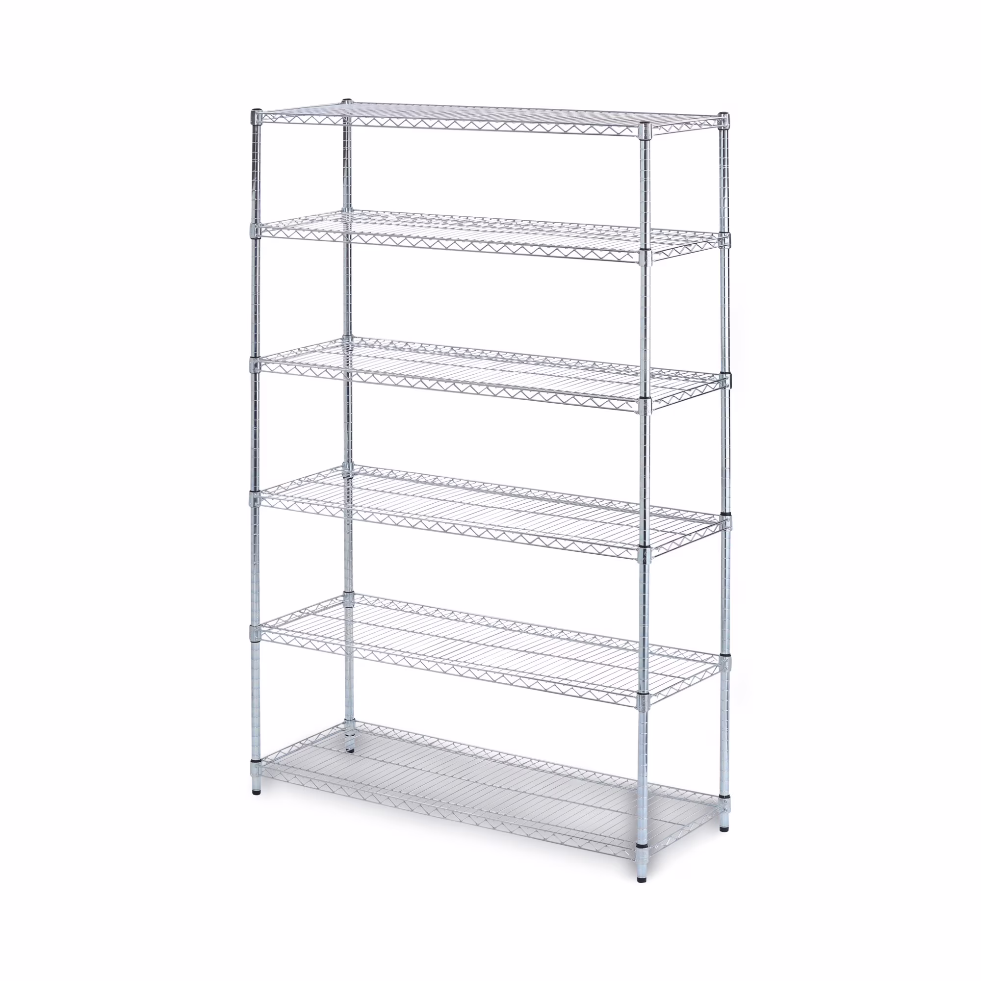 Alera NSF Certified 6 - Shelf Wire Shelving Kit, 48w x 18d x 72h, Silver