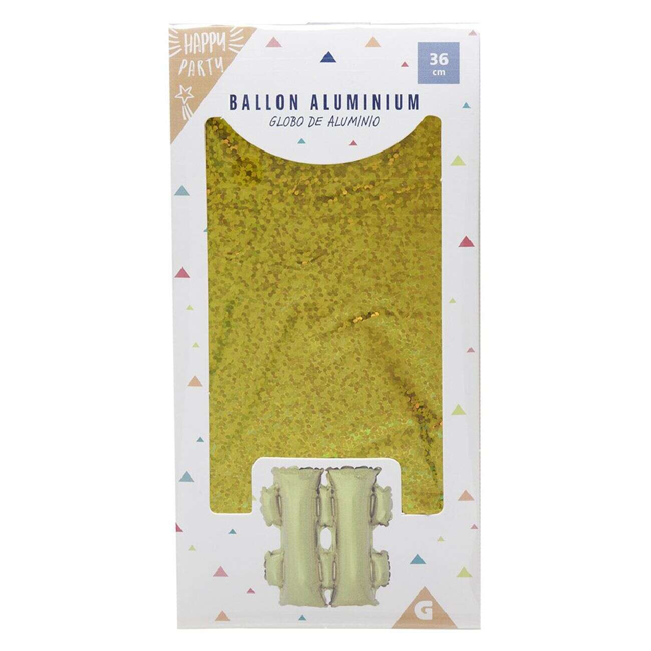 Ballon symbole # dièse aluminium H36cm (2 modèles argenté ou doré)