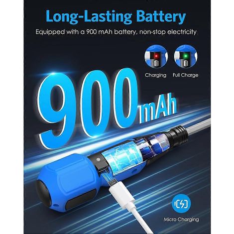 Tournevis électrique sans fil rechargeable, kits de tournevis électrique, tournevis motorisé avec lumières LED et câble USB — vue 3