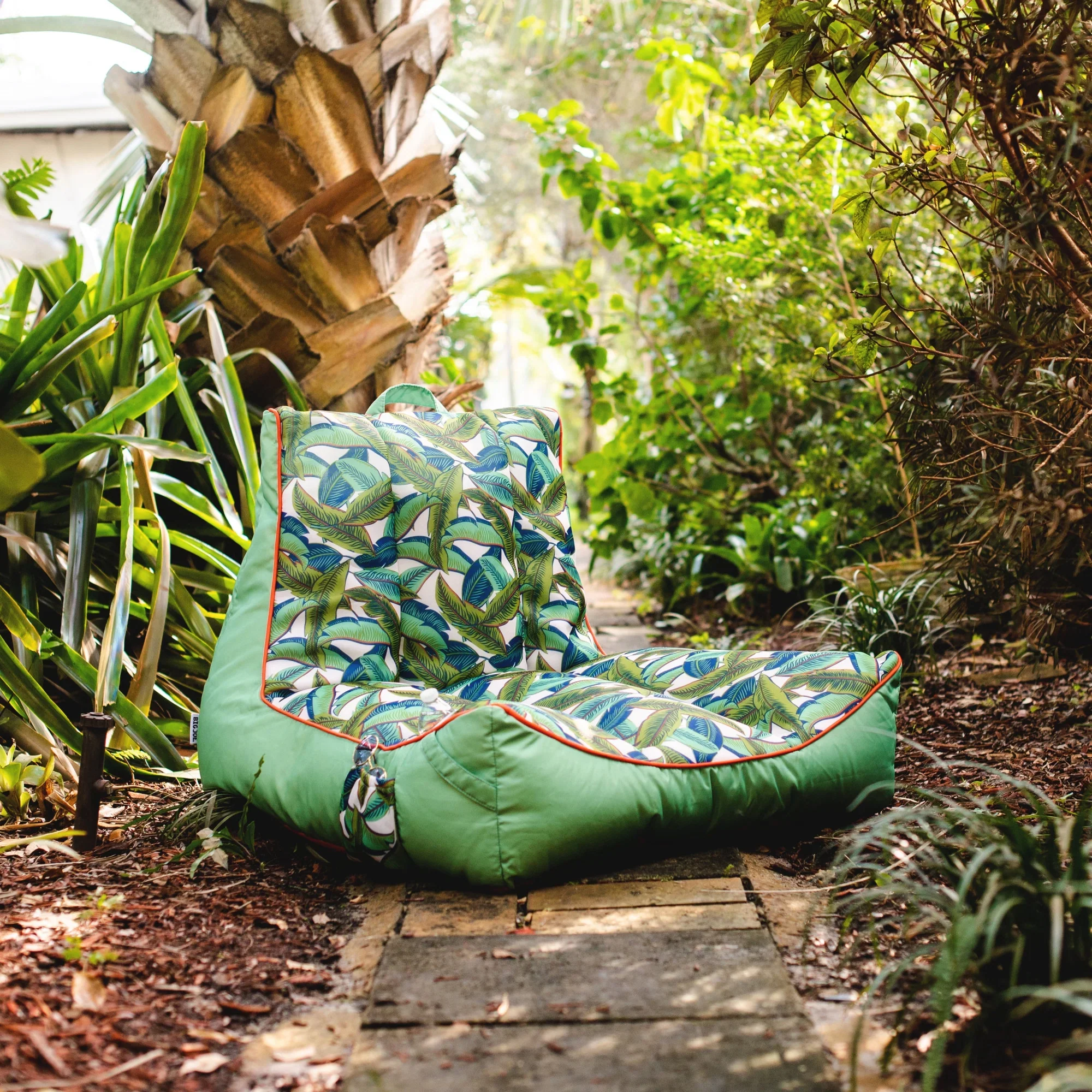Big Joe Captain's Float No Inflation Needed Pool Lounger with Drink Holder, Tropical Hibiscus Aqua Double Sided Mesh, Quick Draining Fabric, 3 feet