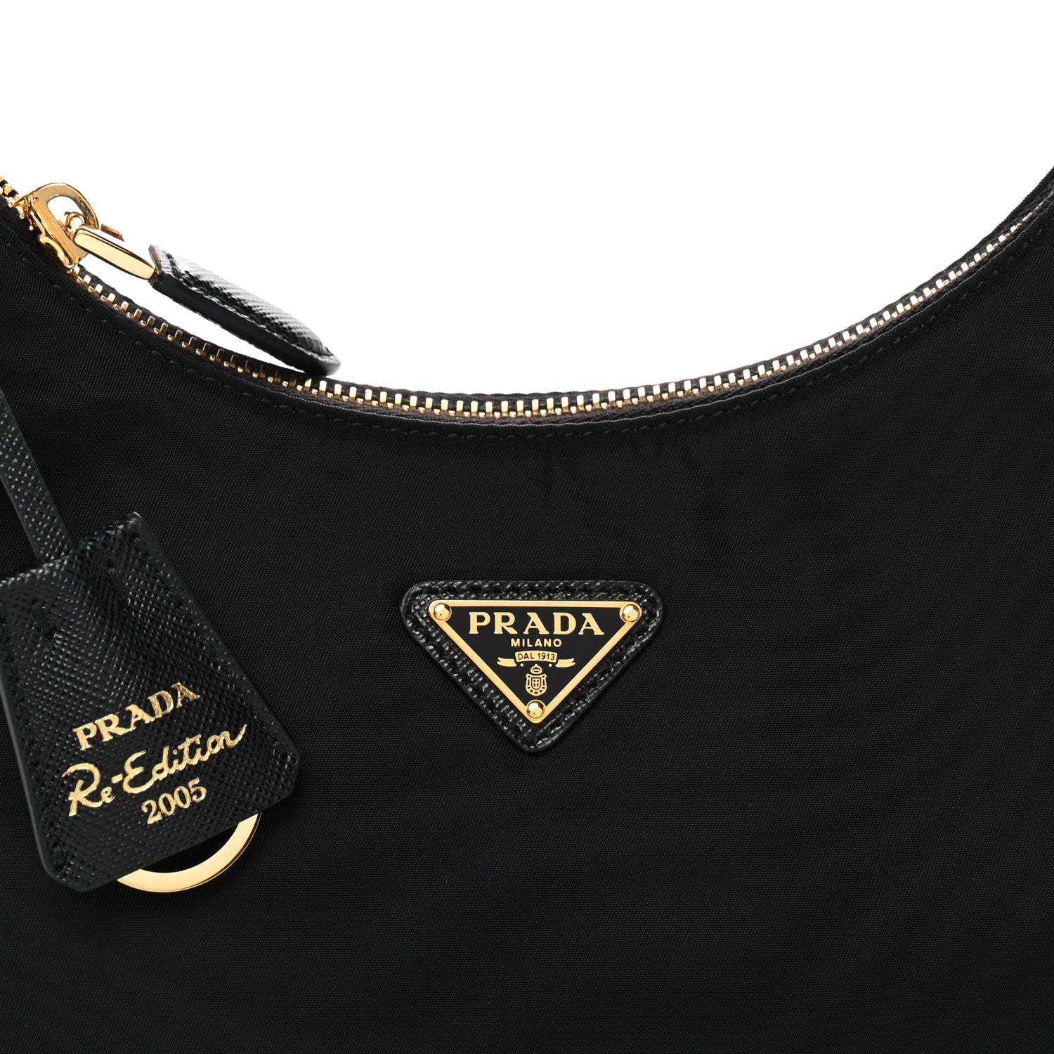 Tessuto Nylon Saffiano Mini Re-Edition 2005 Bag Black
