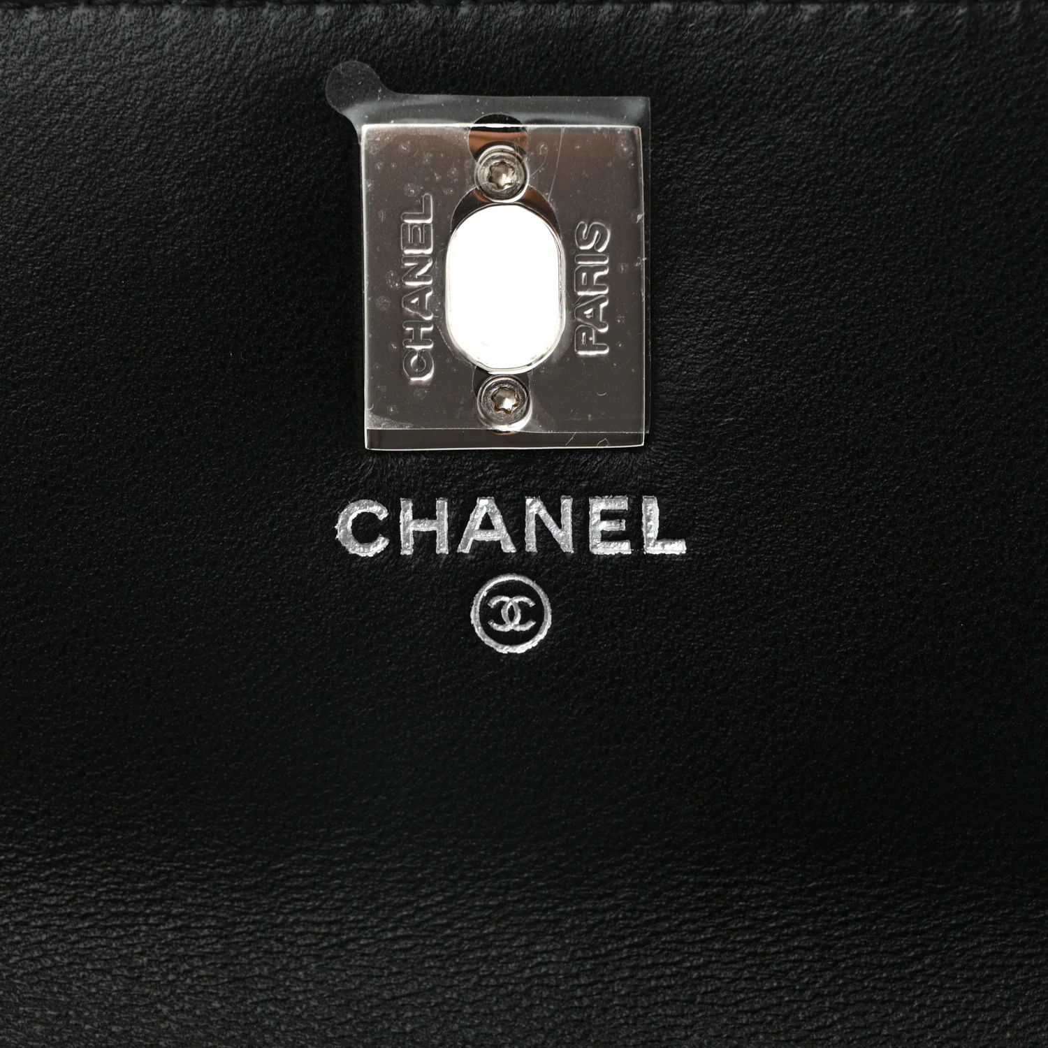 Lambskin Quilted Metal Top Handle Crossbody Flap Black