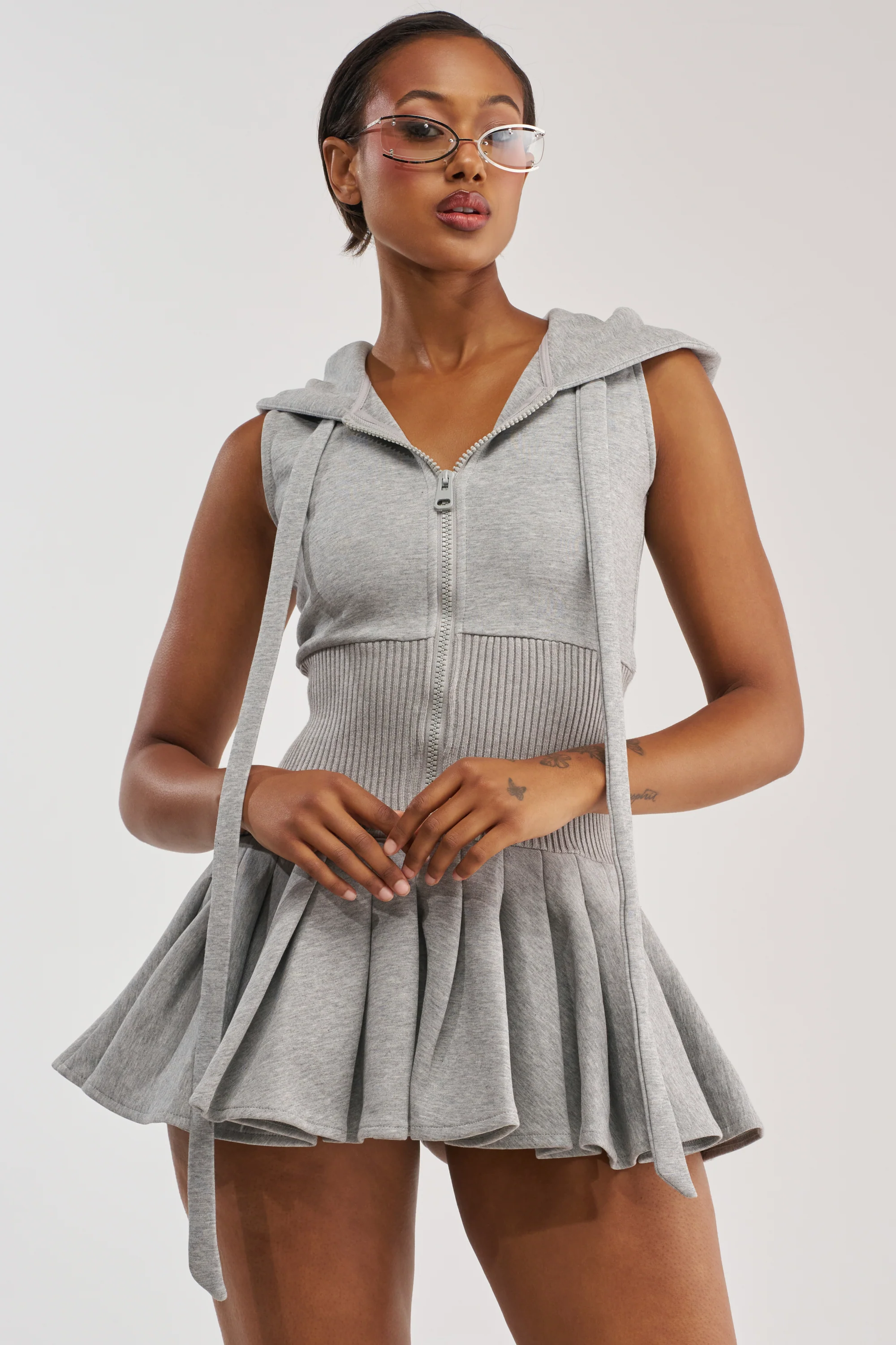 REBEL WITH A CAUSE HOODED MINI DRESS - Akira Store