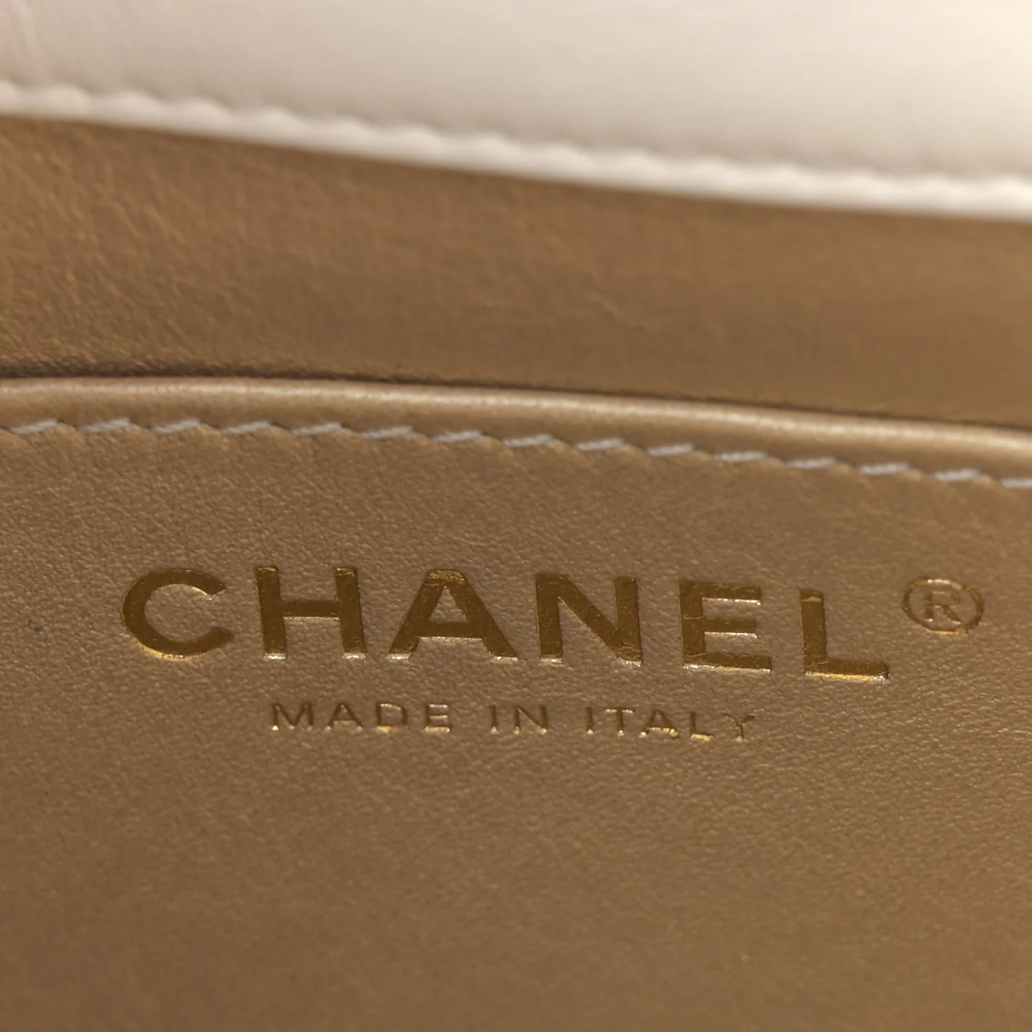 Shiny Lambskin Quilted Mini Flap White