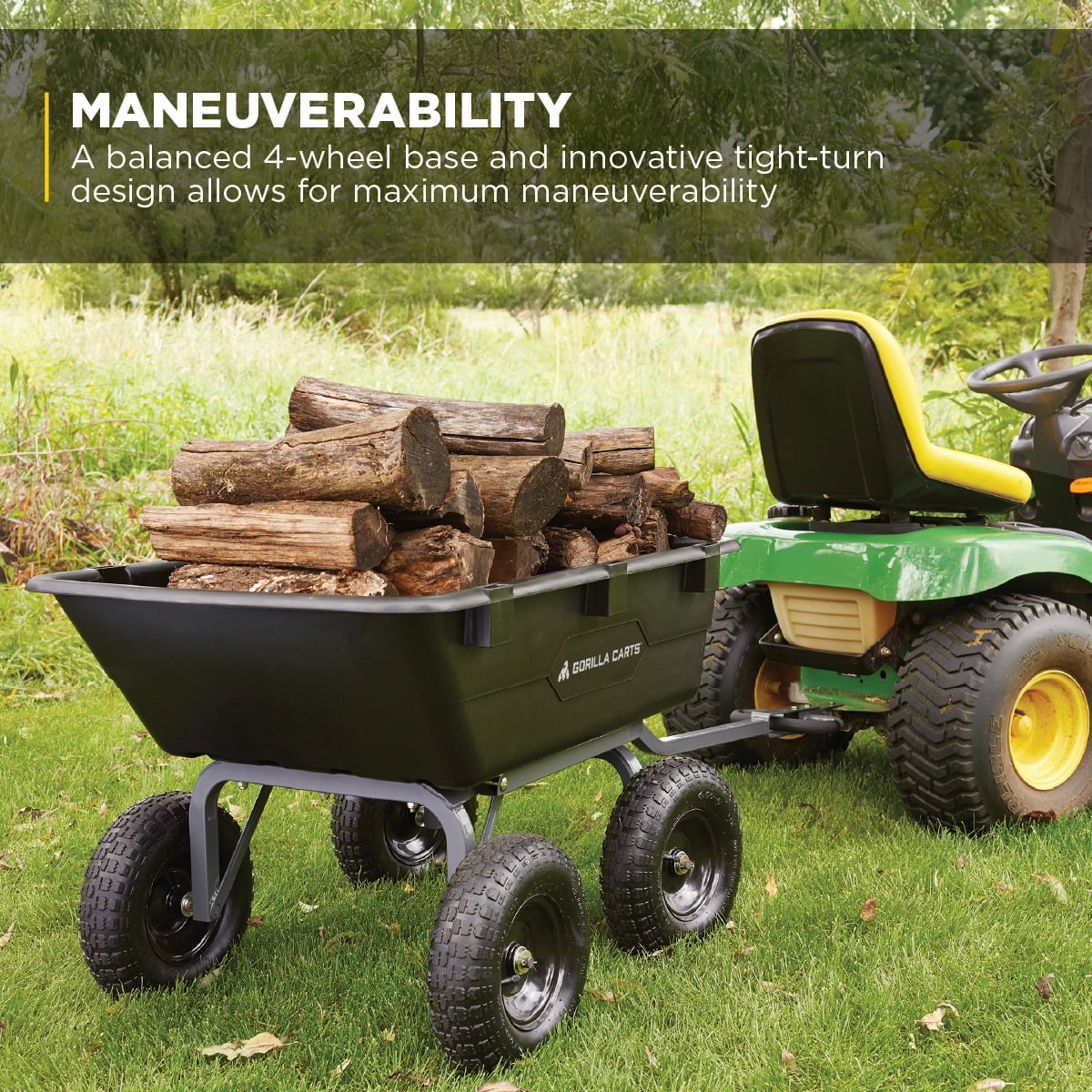6 cu ft Heavy Duty Poly Dump Cart with Steel Frame, Black - Image 6