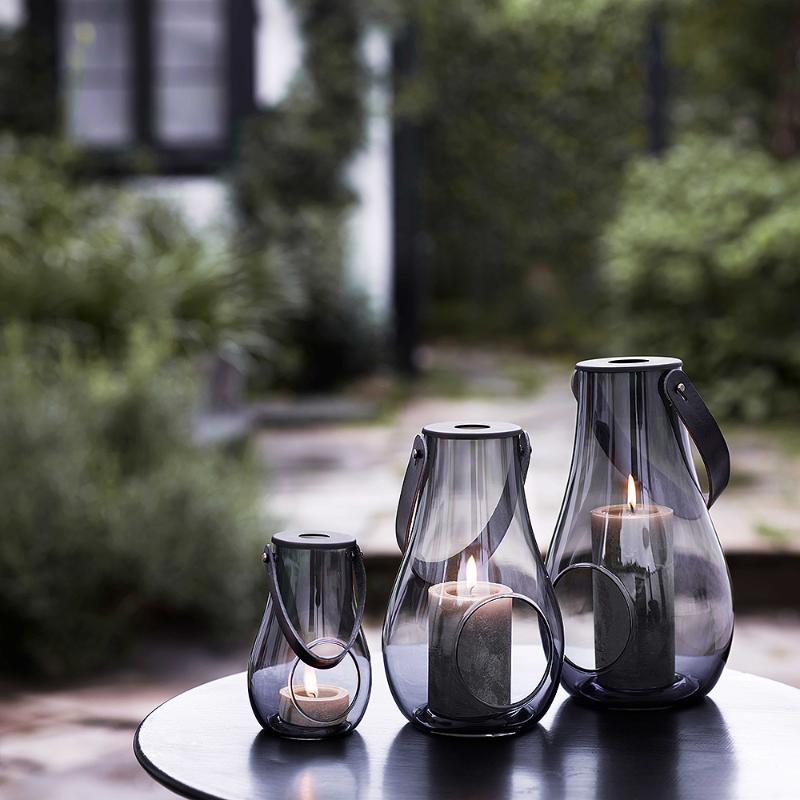 Design With Light hurricane lanterne 16 cm smoke
