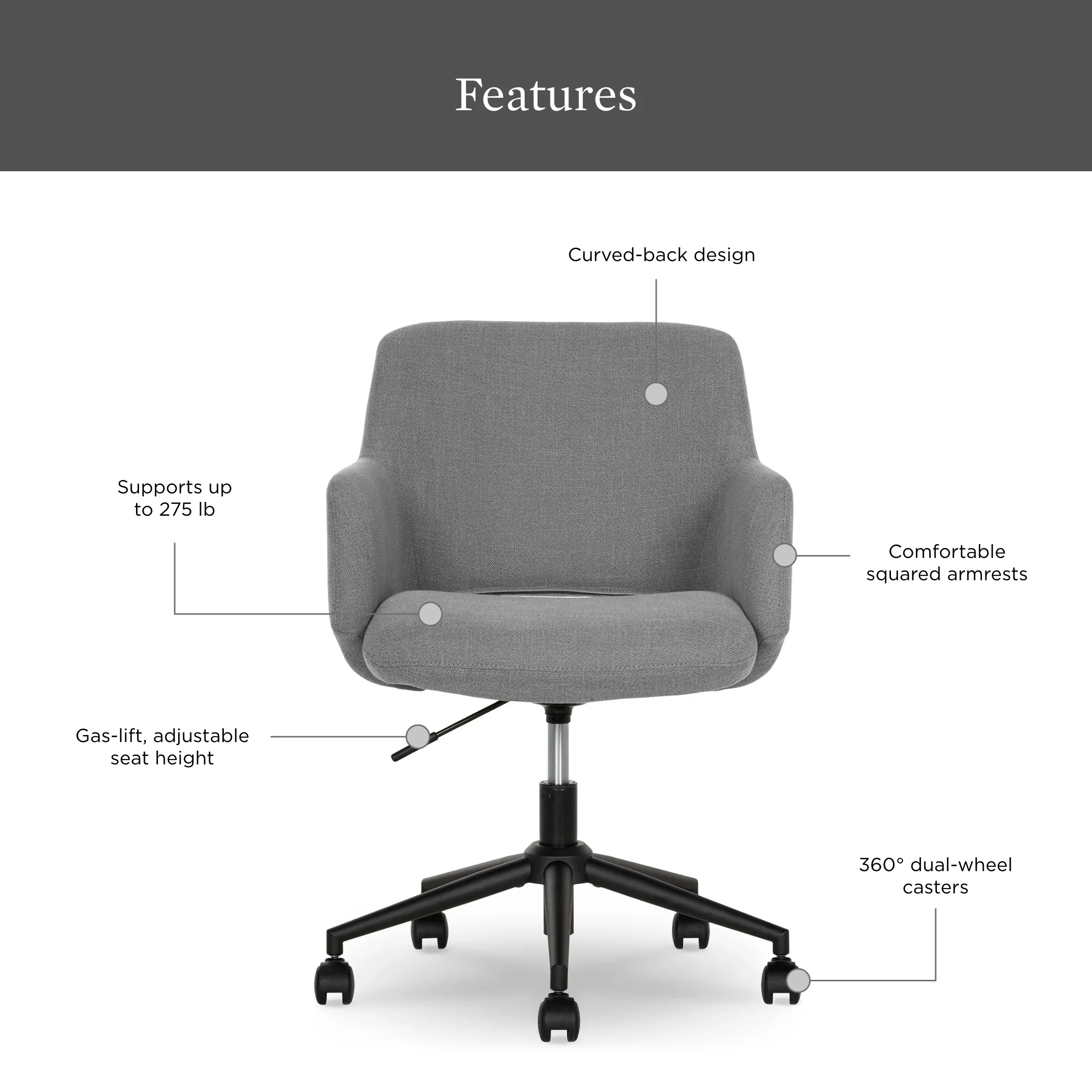 Better Homes & Gardens Lillian Office Chair, Rose