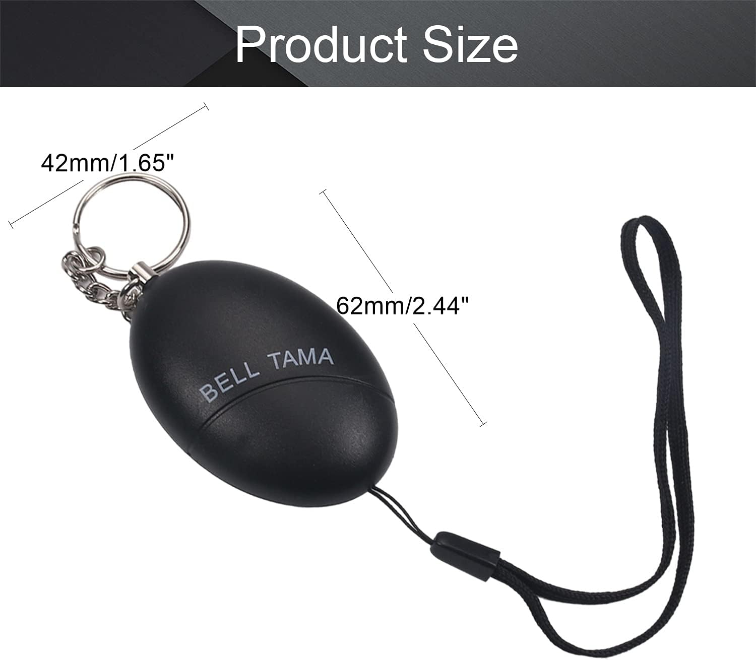 Othmro 2 Pack 120DB Personal Alarm, Emergency Safety Alarm for Women, Men, Children, Elderly Black
