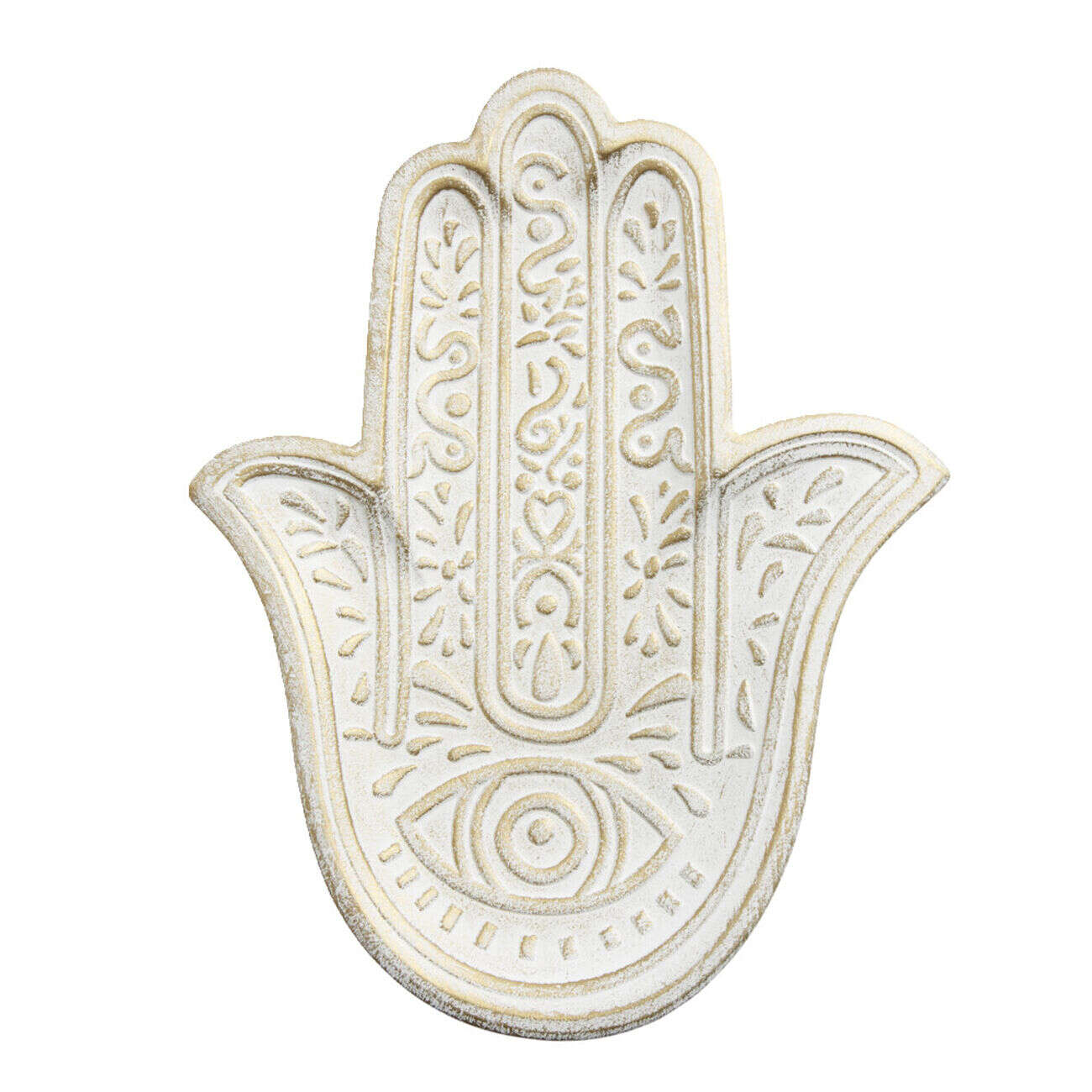 Vide poche en bois forme main de Fatma avec gravure 20x25cm (2 modèles)