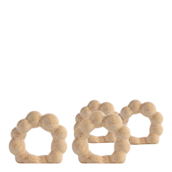 Porto serviettring 6,5x2,5 cm 4 stk beige