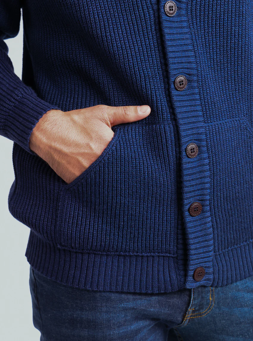 Gilet homme laine merinos Bleu Amiral