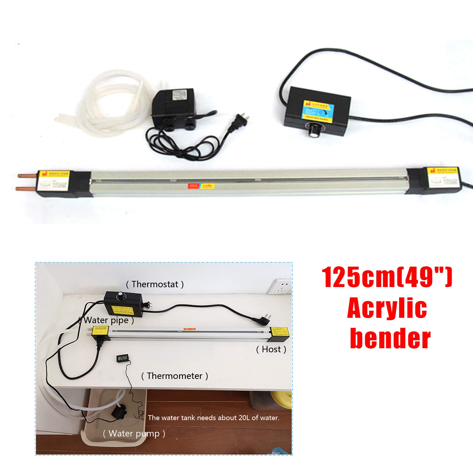 Acrylic PVC Plastic Bender, 110V Plastic Sheet Bender(49.2 Inch) | Acrylic PVC Plastic Bender, Acrylic Heat Bending Machine, Manual Strips Heater with Bracket