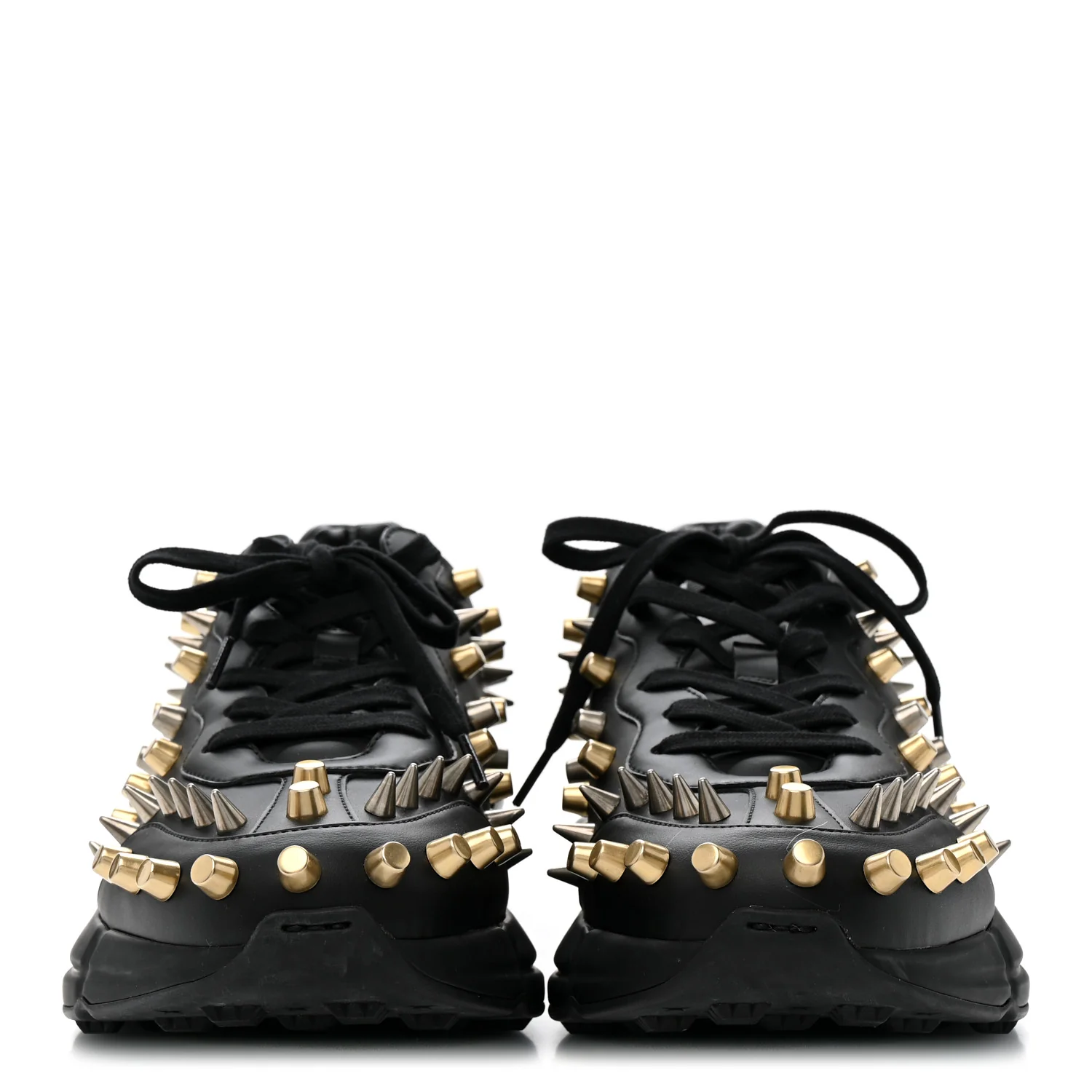 Demetra Spike Studded Mens Rhyton Sneakers 10 Black
