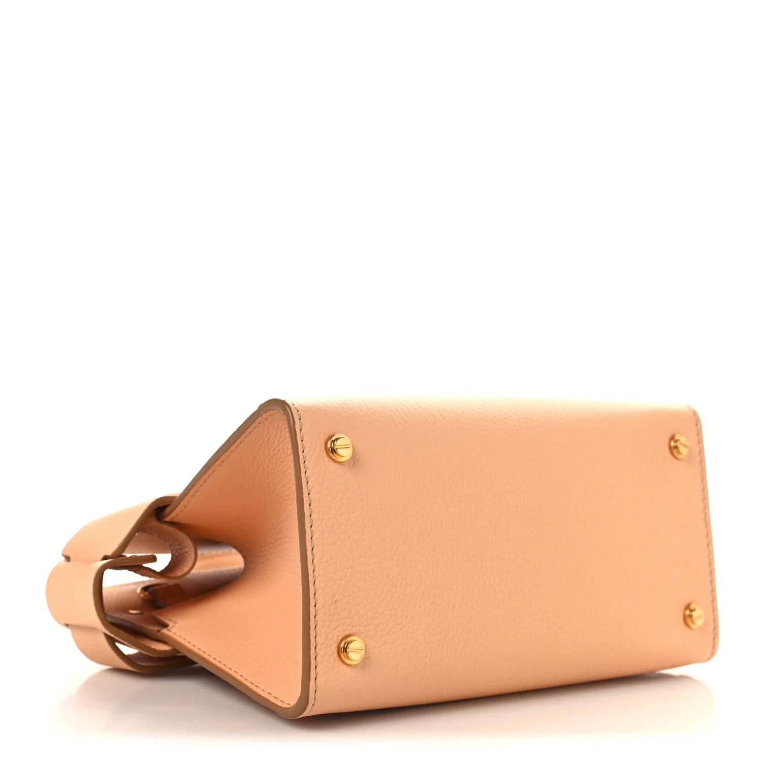 Grained Calfskin Mini Horizon Satchel Beige