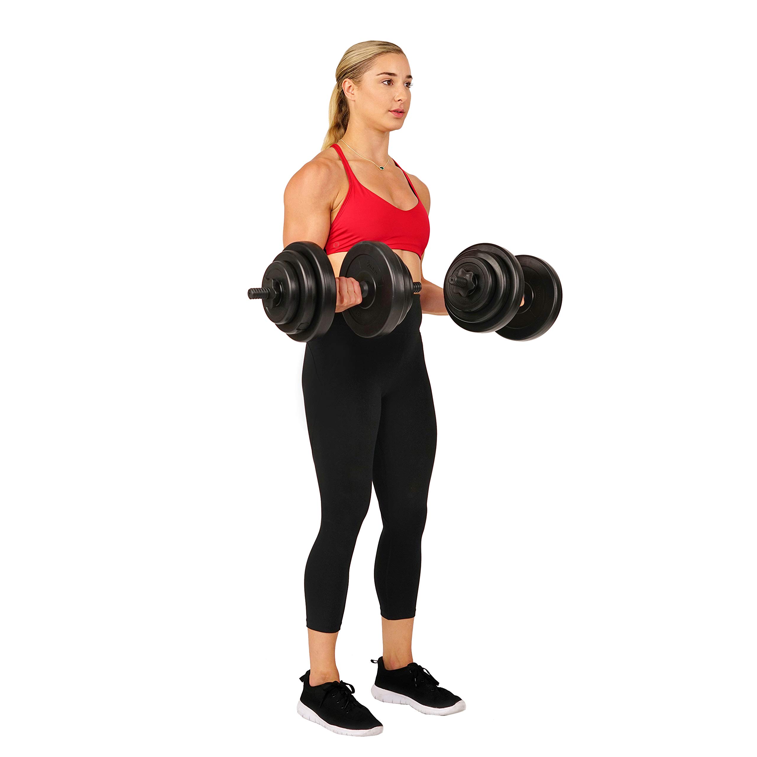 Vinyl 40 Lb Dumbbell Set Hand Weights for Strength Training, Weight Loss, Workout Bench, Gym Equipment, and Home Workouts