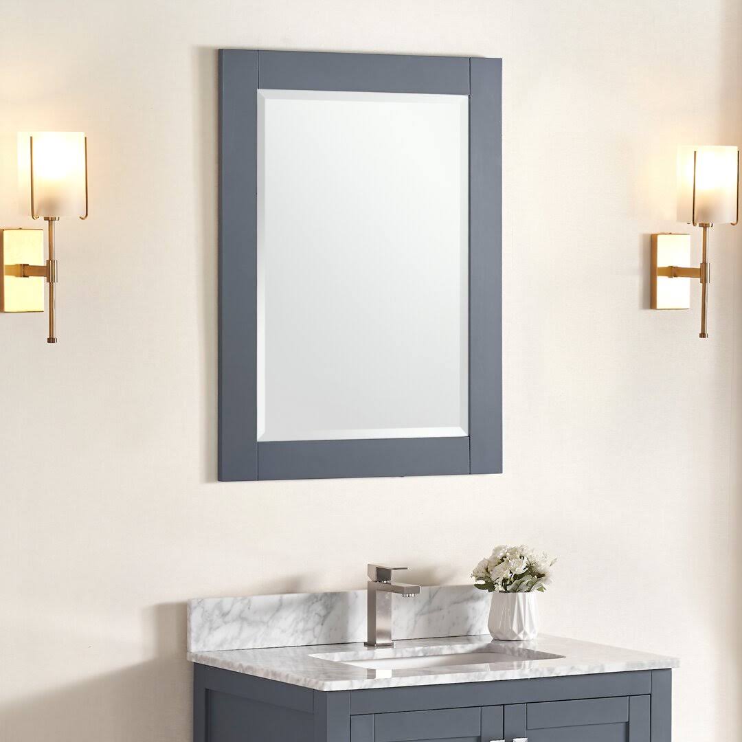 Aalayah Bathrrom / Vanity Mirror Latitude Run Finish: Charcoal Gray, Size: 28