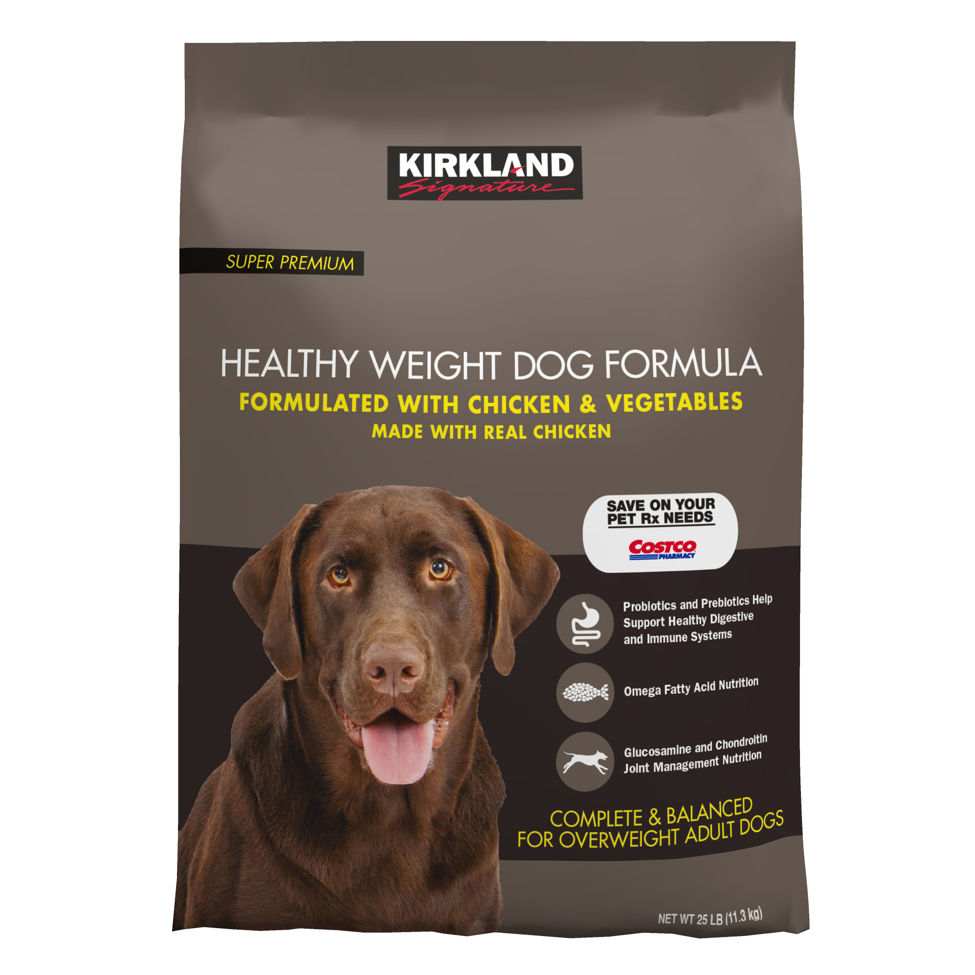 Kirkland Signature Healthy Weight Formula Chicken and Vegetable Dog Food, 25 lb