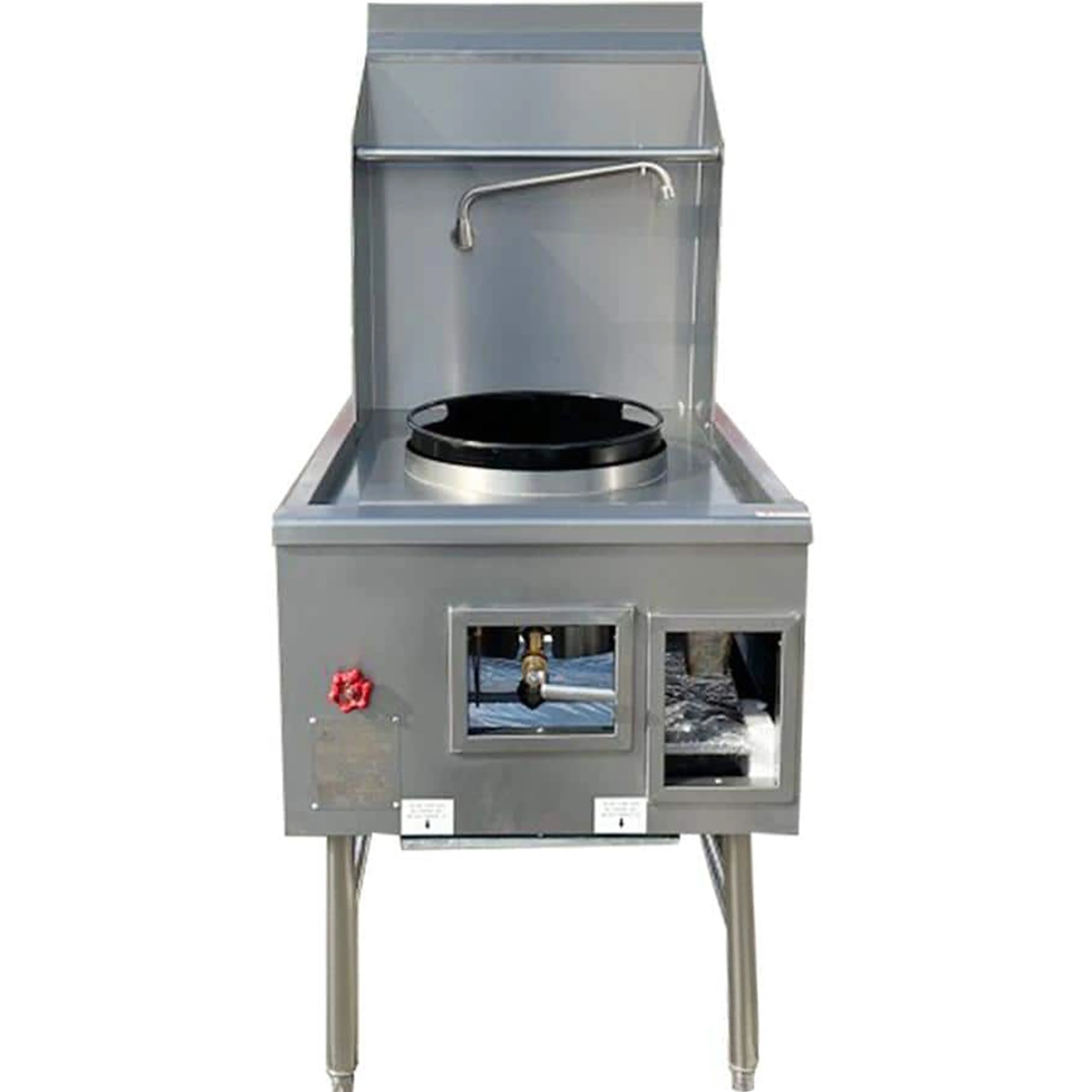 NSF 28 In. with 16 In. 1 Hole Commercial Restuarant Wok Range with Waterfall, Natural Gas Wok Accessory Range 125, 000BTU