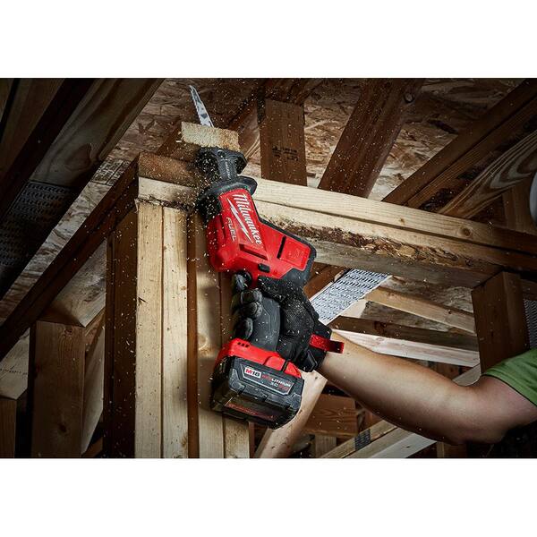 M18 FUEL 18V Lithium Ion Brushless Cordless HACKZALL Reciprocating Saw w/Two 6 0 Ah Battery and Charger Image 10
