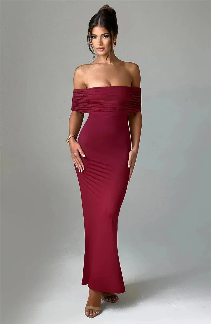 Robe maxi dos nu sans bretelles pour femmes
