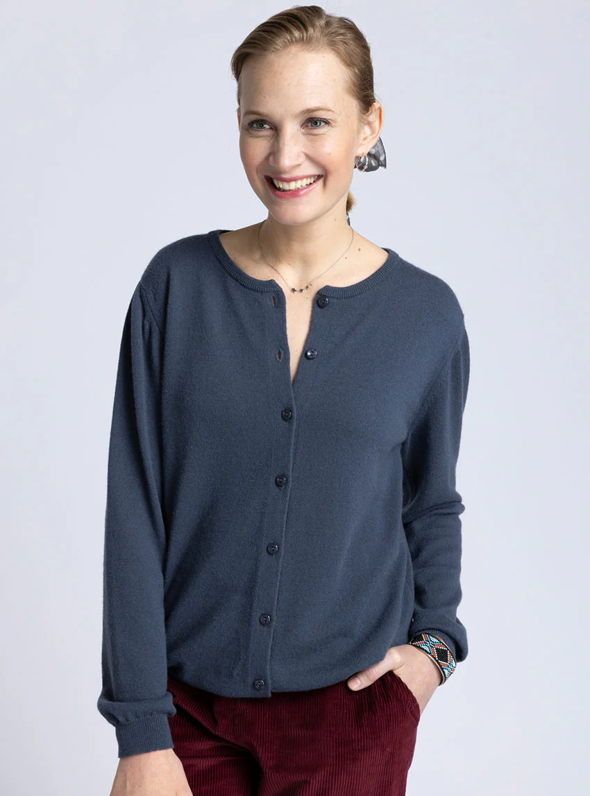 Cardigan femme en cachemire gris cendré