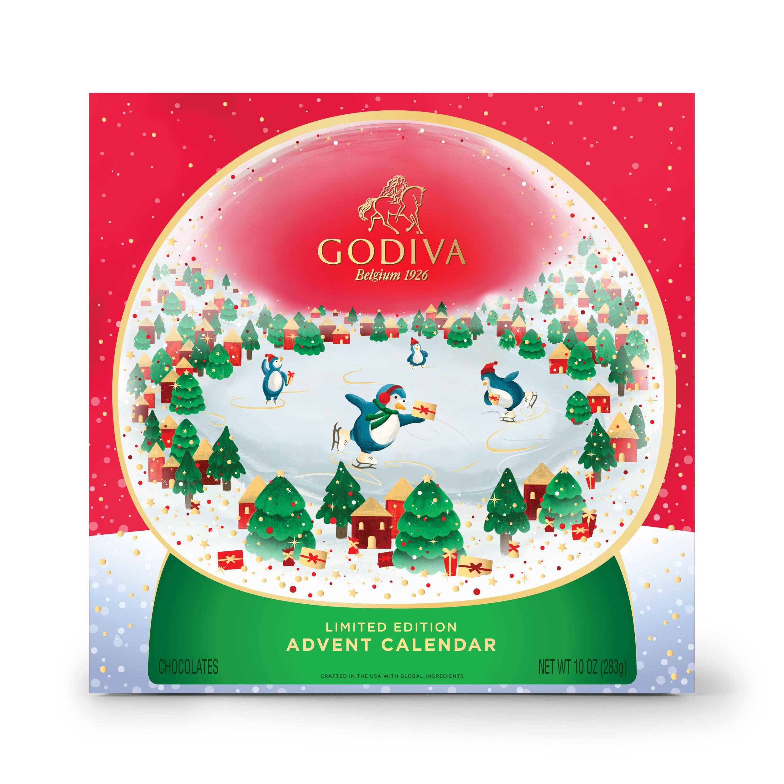 Godiva Holiday Limited Edition Snowglobe Advent Calendar, 24 Piece