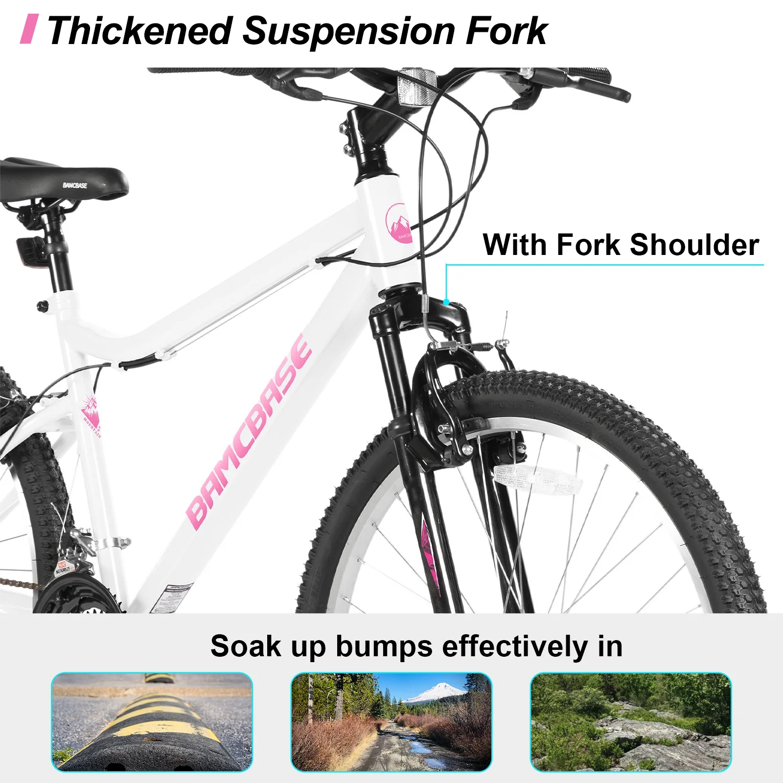 HILAND 26 in Mountain Bike for Men Women, 18 Speeds High - Carbon Steel Frame, Sport Cycling MTB Bicycle for Adult