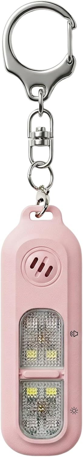 Personal Safety Alarm for Women, Safe Alarm Protection Keychain with Strobe Light & Low Battery Notice, Security Siren Self Defense for Seniors College Girls ﻿