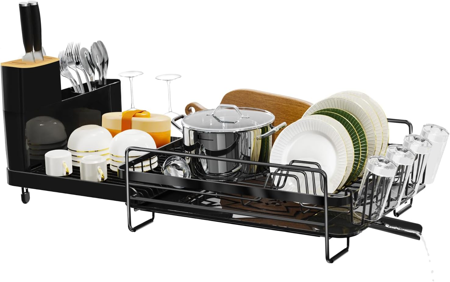 Runnatal Large Dish Drying Rack Stainless Steel Sink for Kitchen