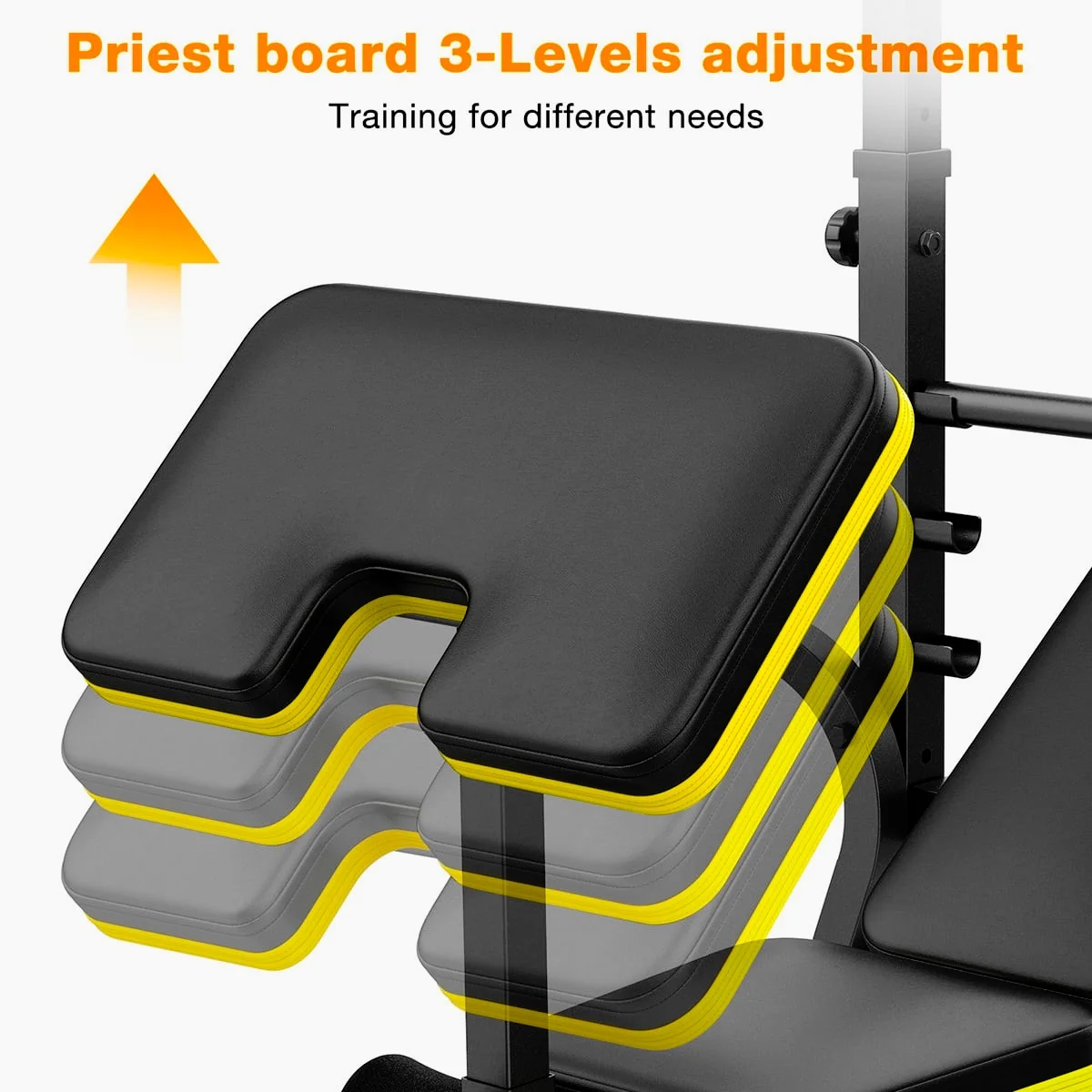 Weight Bench, 1100lbs 6 In 1 Workout Bench Press with Squat Rack Leg Developer Preacher Curl Butterfly Arms,Gym Exercise Equipment for Full Body Home Gym Image 8