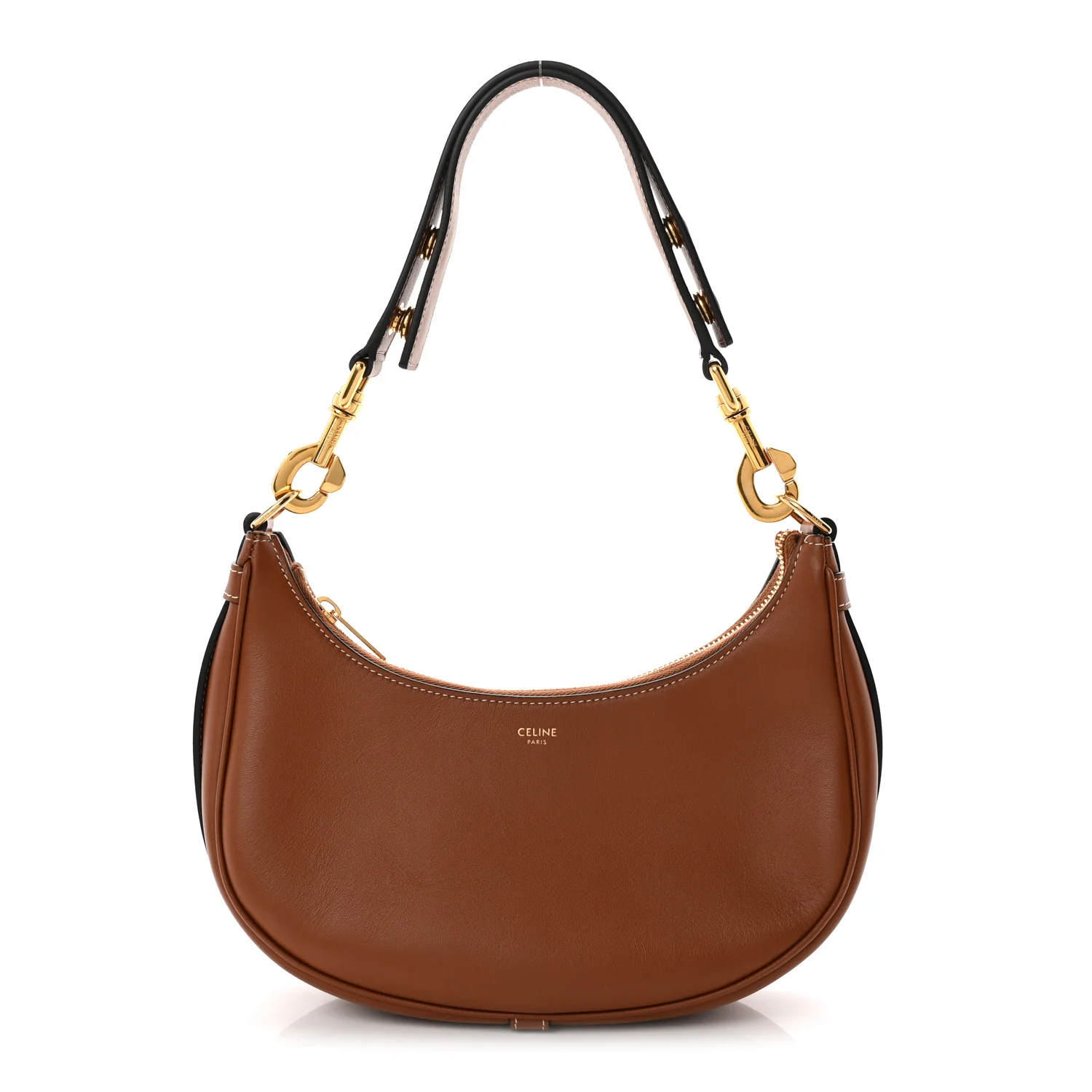 Smooth Calfskin Medium Strap Ava Shoulder Bag Tan